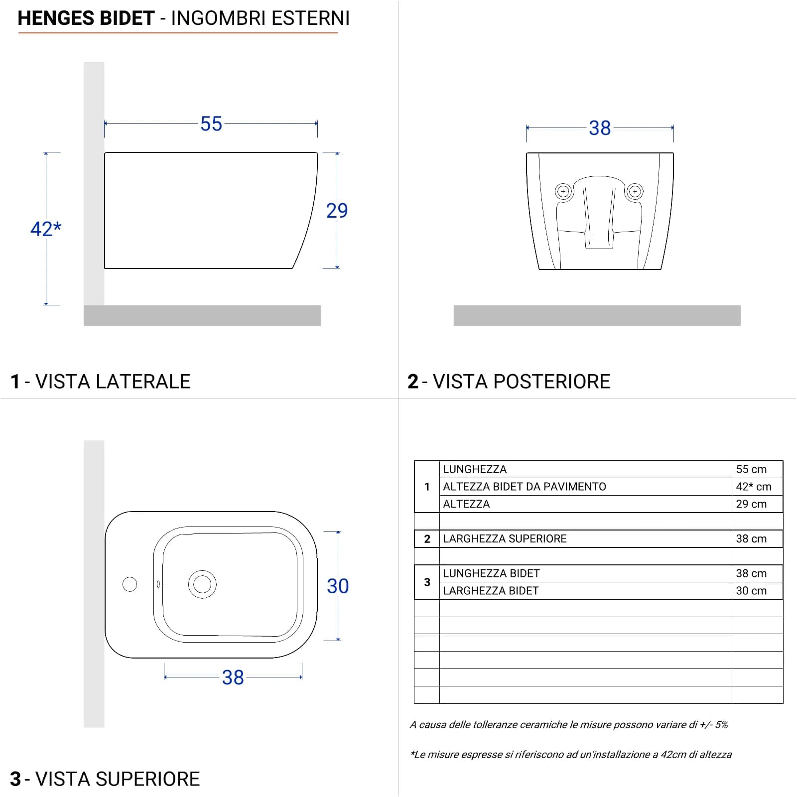 Sanitari sospesi in ceramica rimless con sedile copriwc SoftClose- Henges