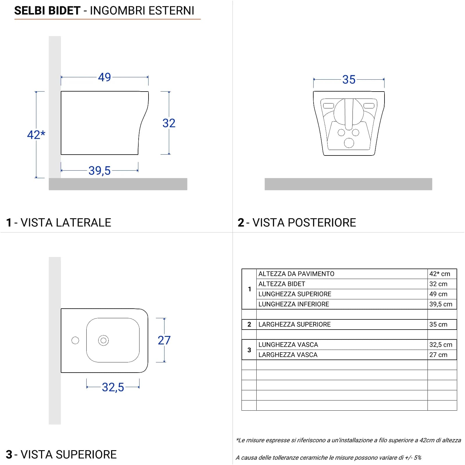 Sanitari sospesi in ceramica rimless con sedile softclose - Selbi