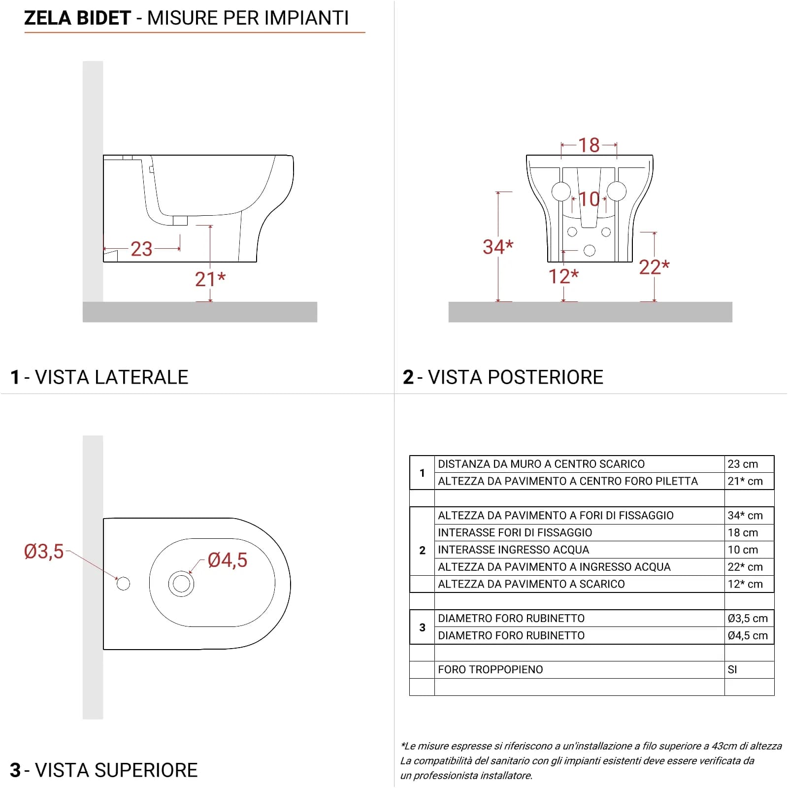 Sanitari sospesi in ceramica senza brida con sedile softclose - Zela