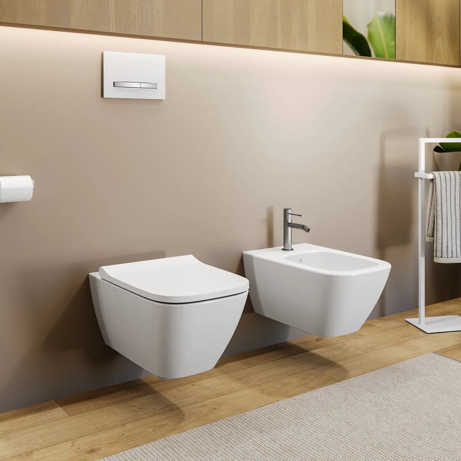 Sanitari sospesi rimfree sedile Soft Close Serie Smyle Square - Geberit