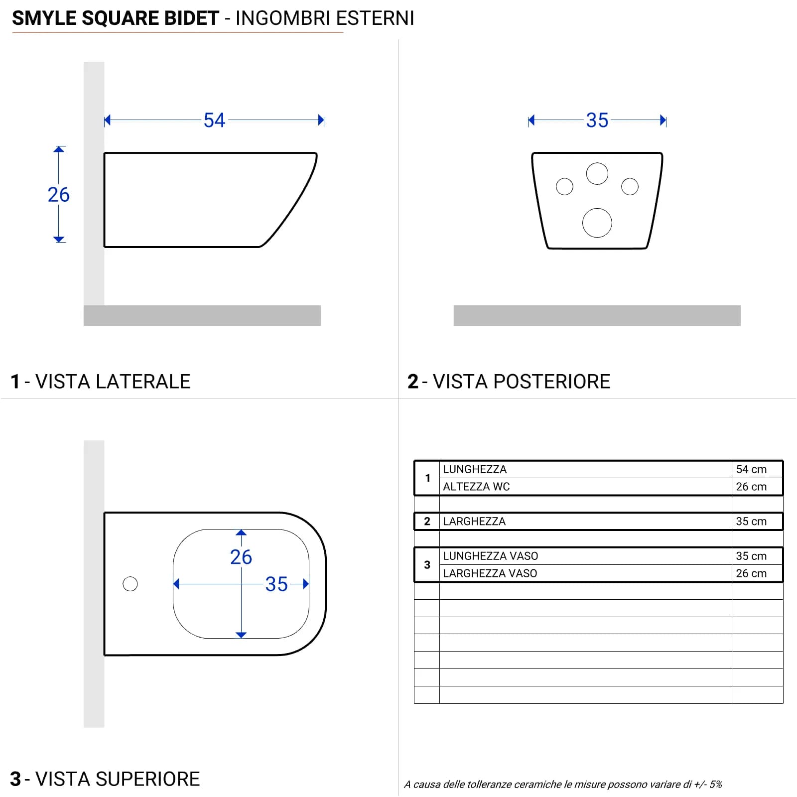 Sanitari sospesi rimfree sedile Soft Close Serie Smyle Square - Geberit