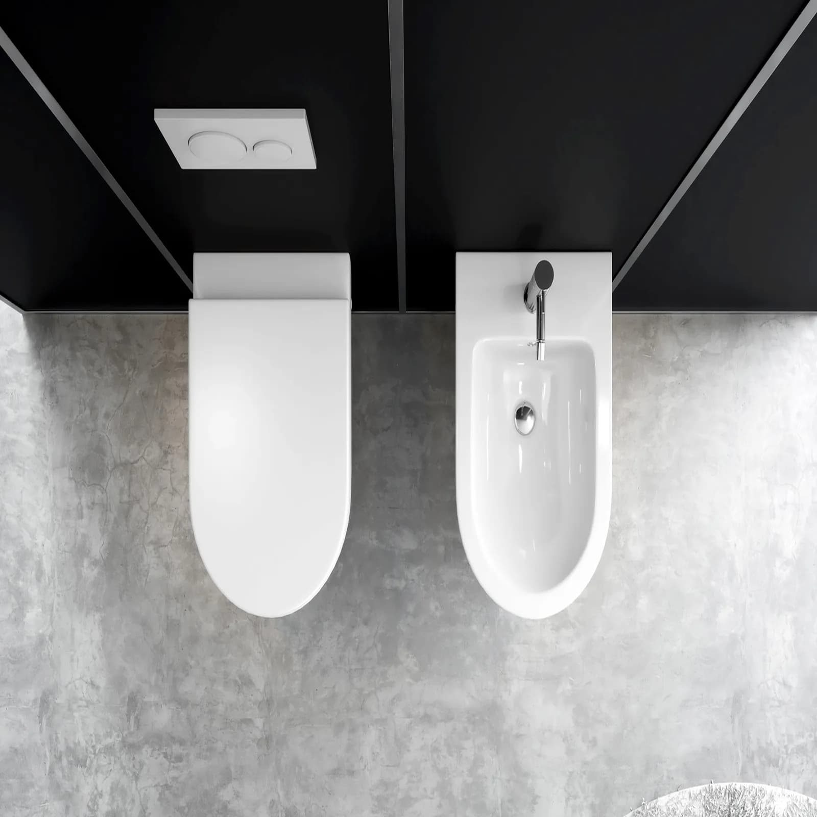 Sanitari sospesi rimless ceramica Volga risciacquo integrale con copriwc softclose