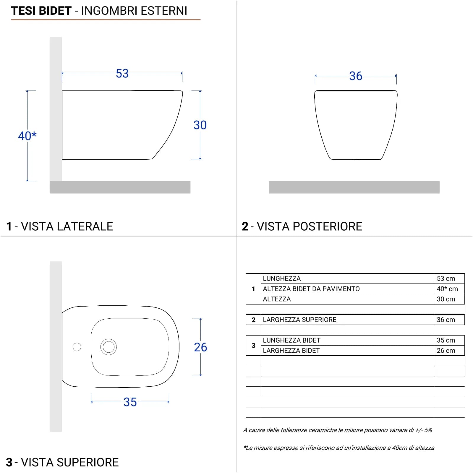 Sanitari sospeso in ceramica - Tesi di Ideal Standard
