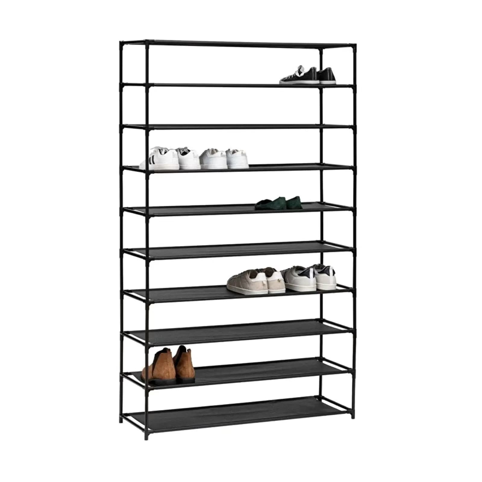 Scaffale portascarpe 160h cm reversibile con 10 ripiani in tessuto