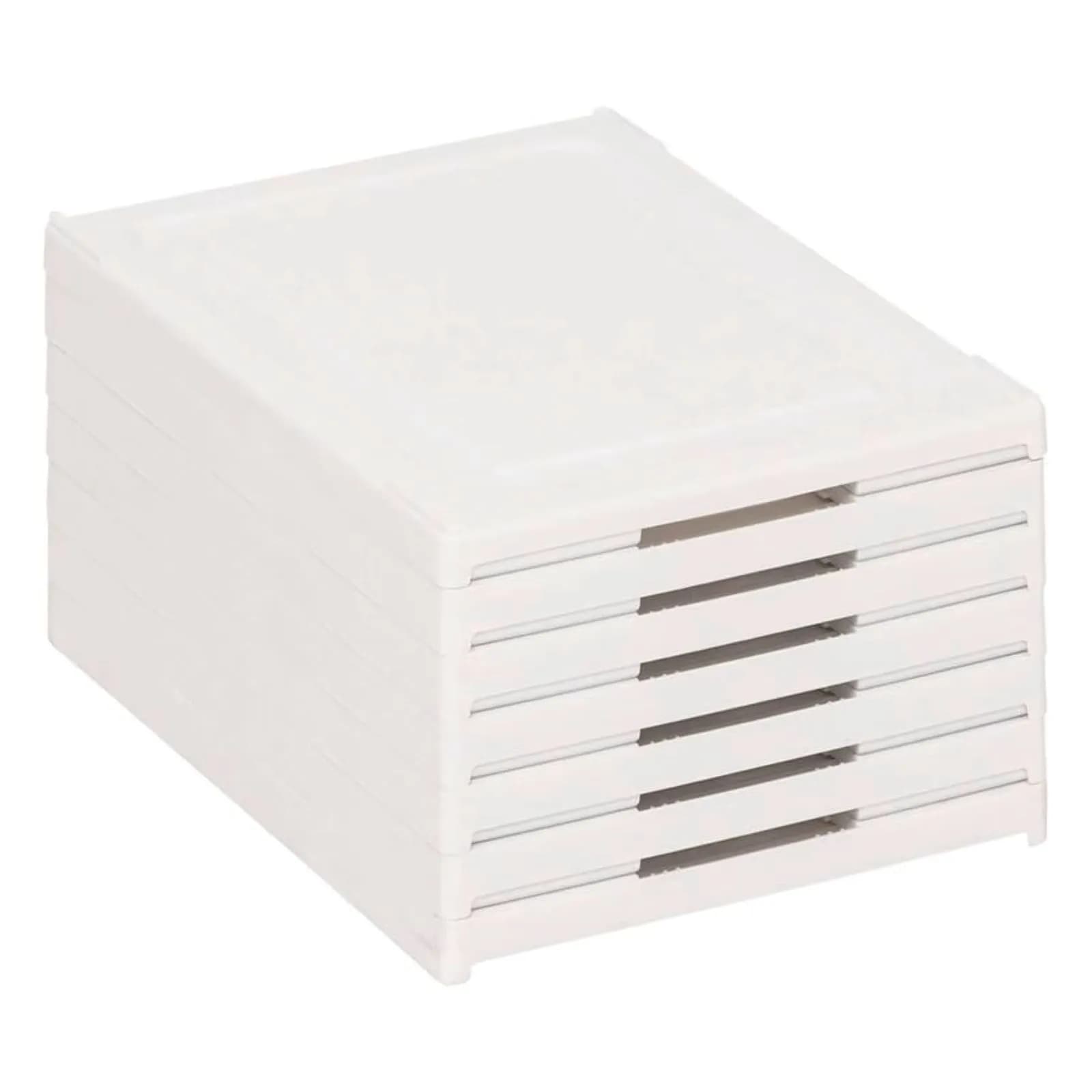 Scarpiera 26x108h cm pieghevole in polipropilene bianco con 6 vani