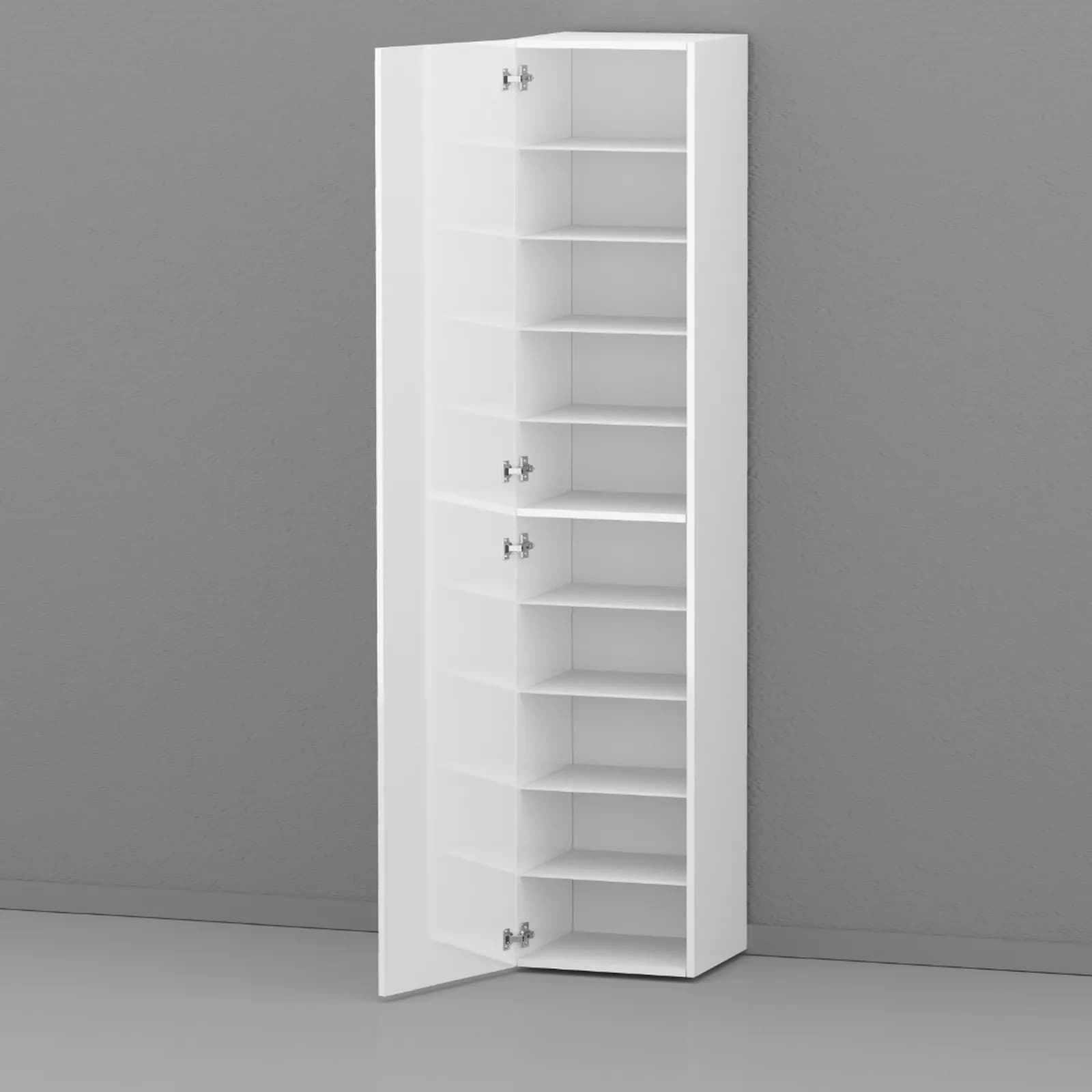 Scarpiera armadio 9 ripiani 45x190h bianco lucido - Eudora