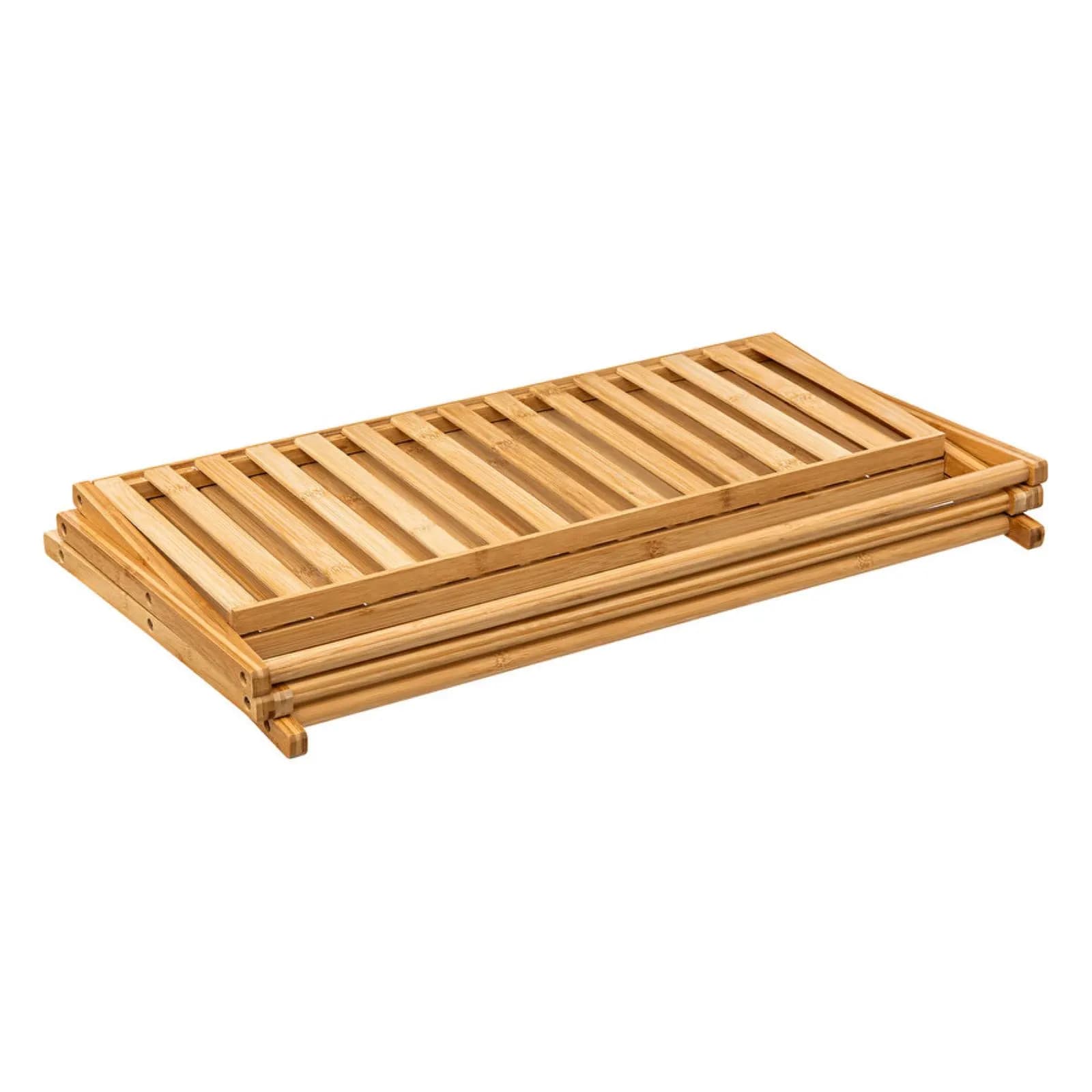 Scarpiera pieghevole 71 cm in legno naturale di bambù