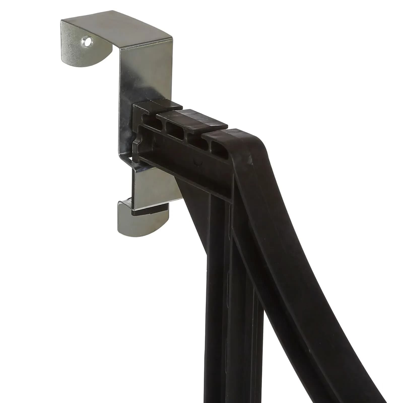Scarpiera salvaspazio da appendere alla porta in metallo cromo e nero