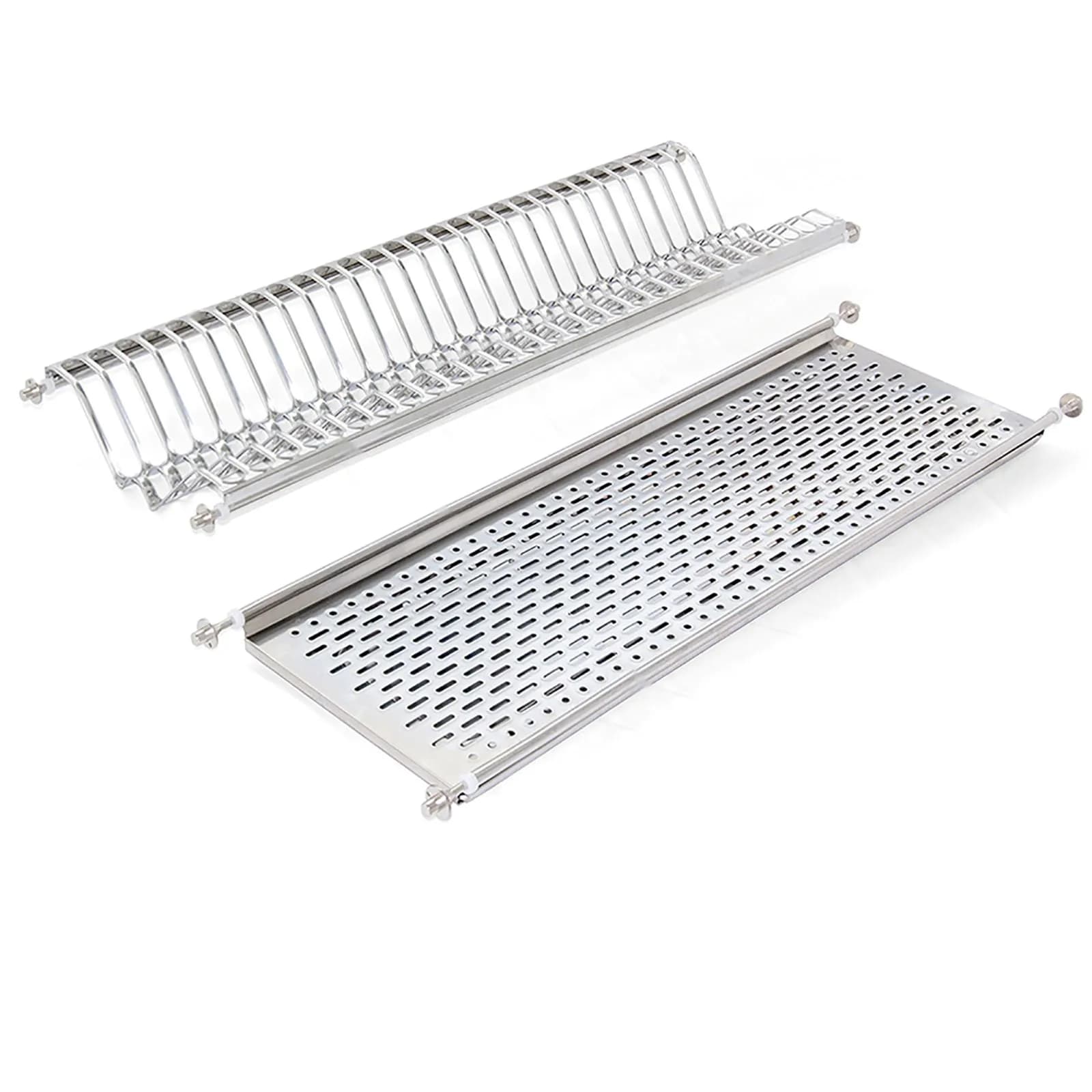 Scolapiatti in acciaio inossidabile con salvagocce per pensili da 80 cm - Slined