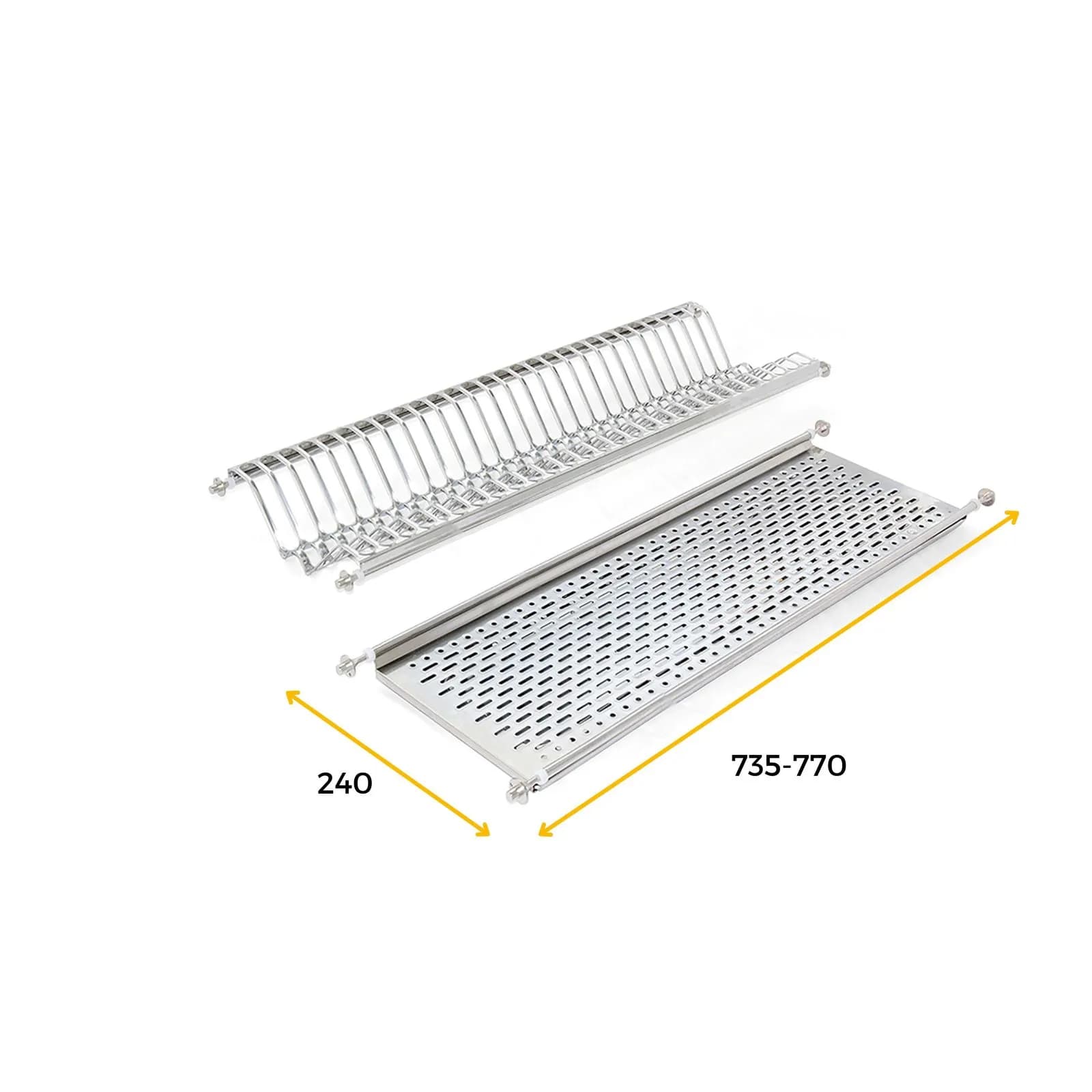 Scolapiatti in acciaio inossidabile con salvagocce per pensili da 80 cm - Slined