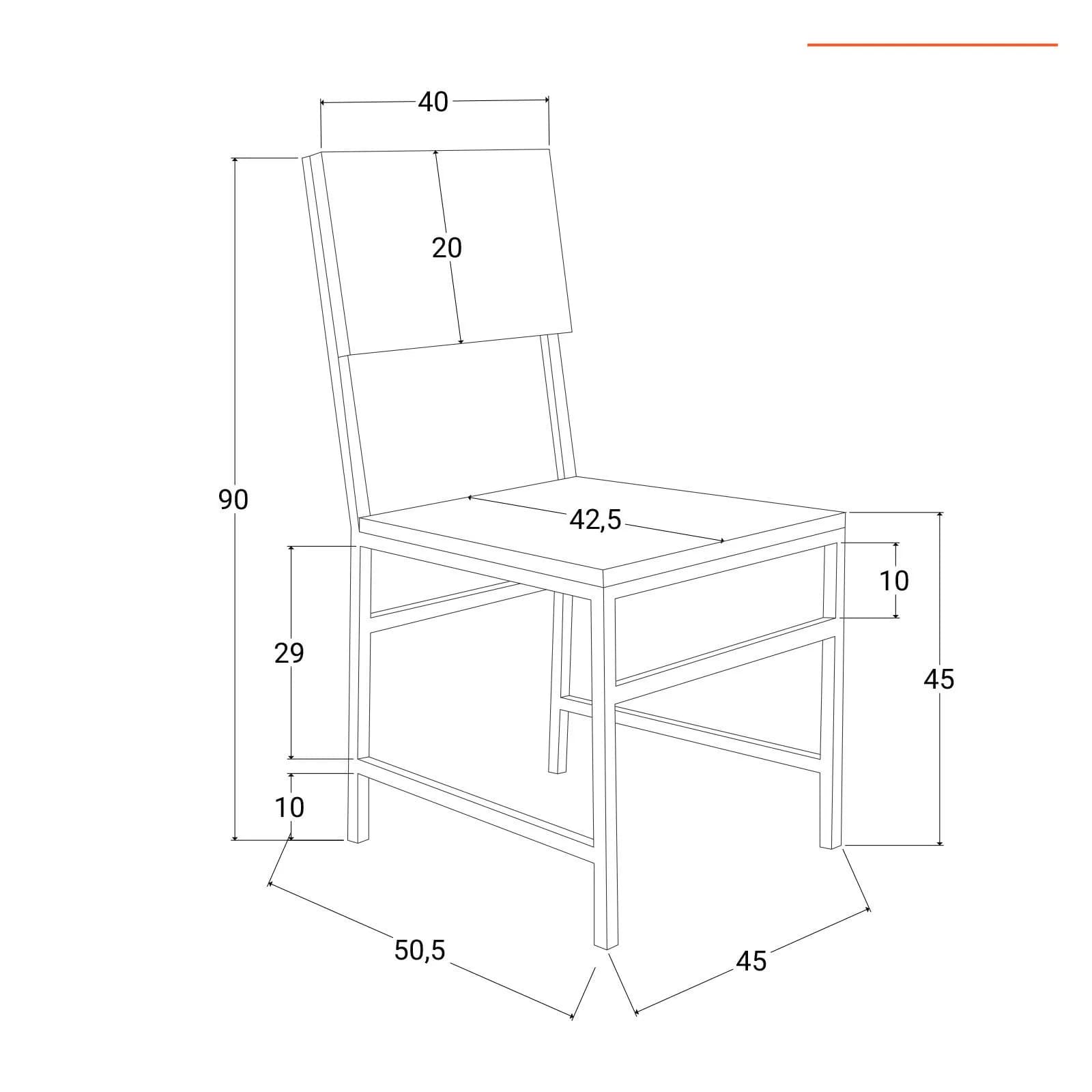 Sedia da interni in legno con gambe nere - Freia Acacia