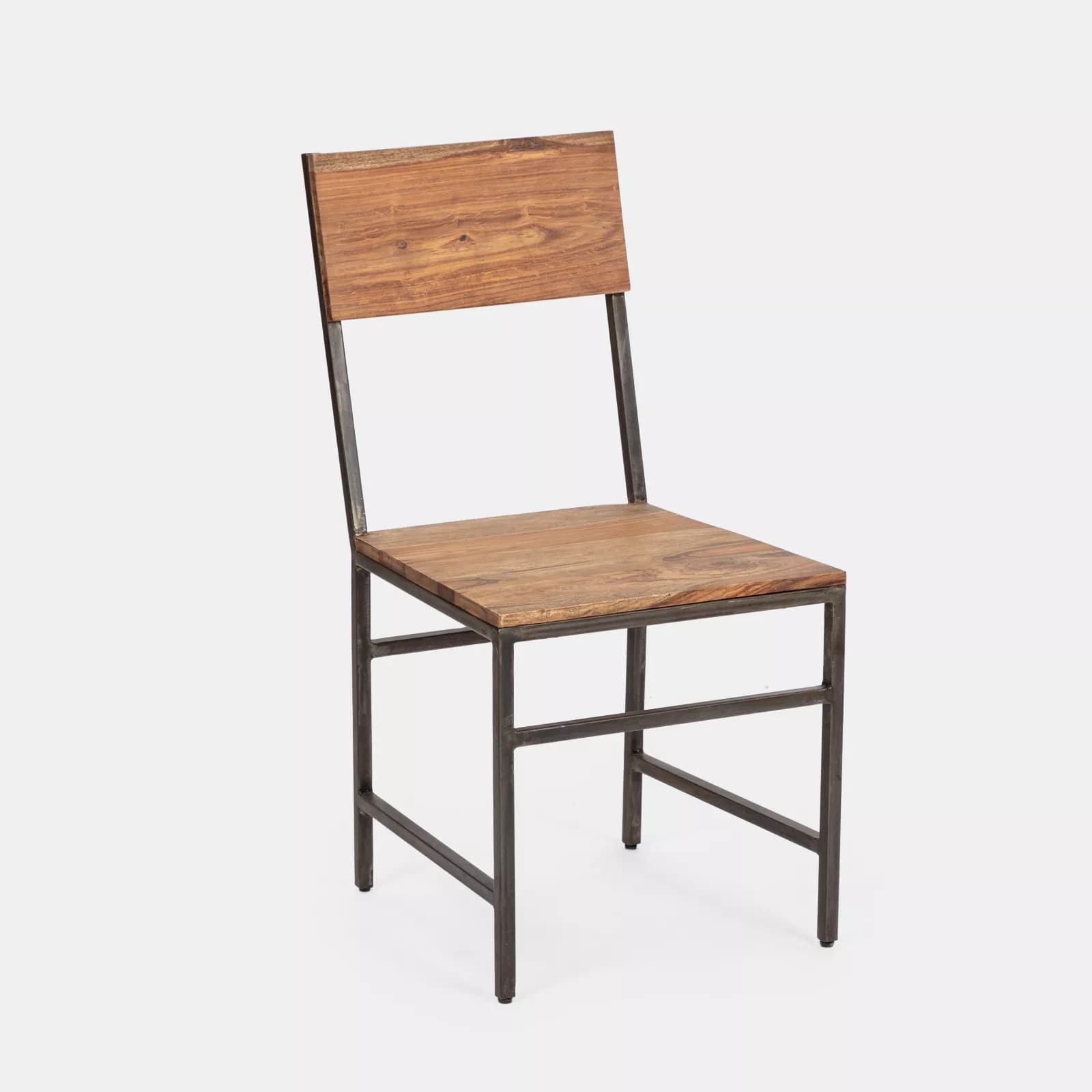 Sedia da interni in legno con gambe nere - Freia Acacia