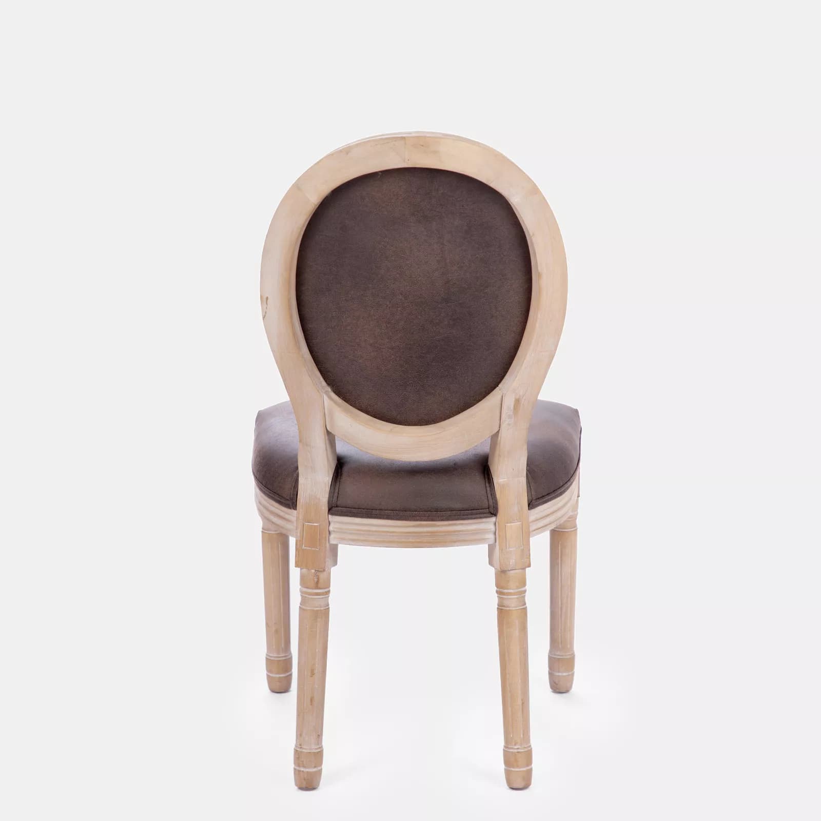Sedia in similpelle marrone e struttura in legno - Emilia