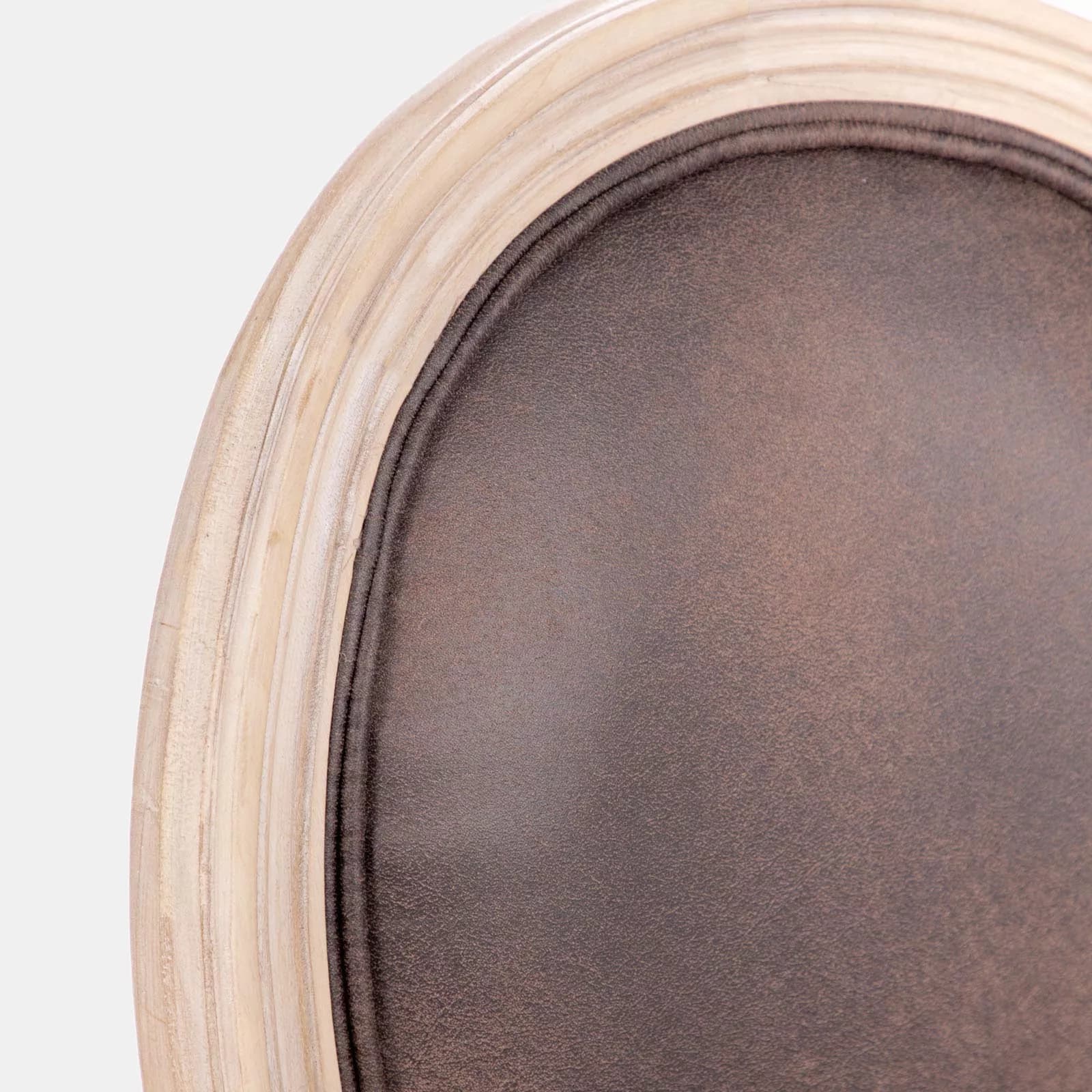 Sedia in similpelle marrone e struttura in legno - Emilia