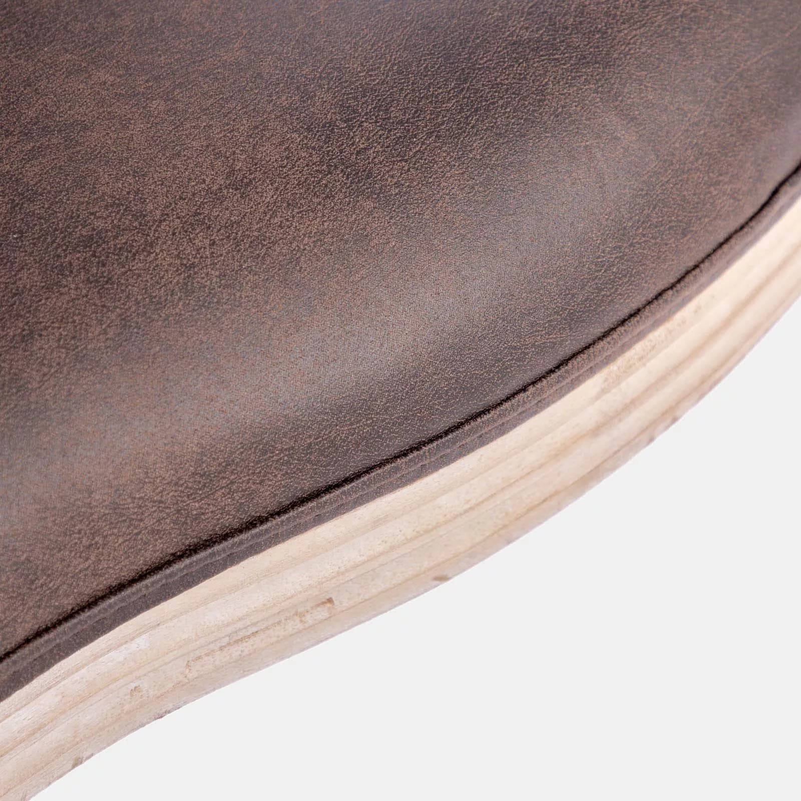 Sedia in similpelle marrone e struttura in legno - Emilia