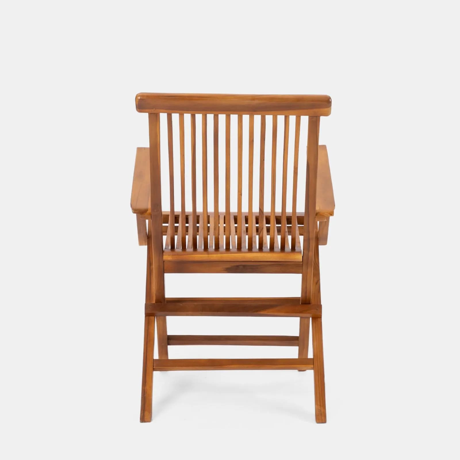 Sedia pieghevole da esterno con braccioli in legno teak - Louis