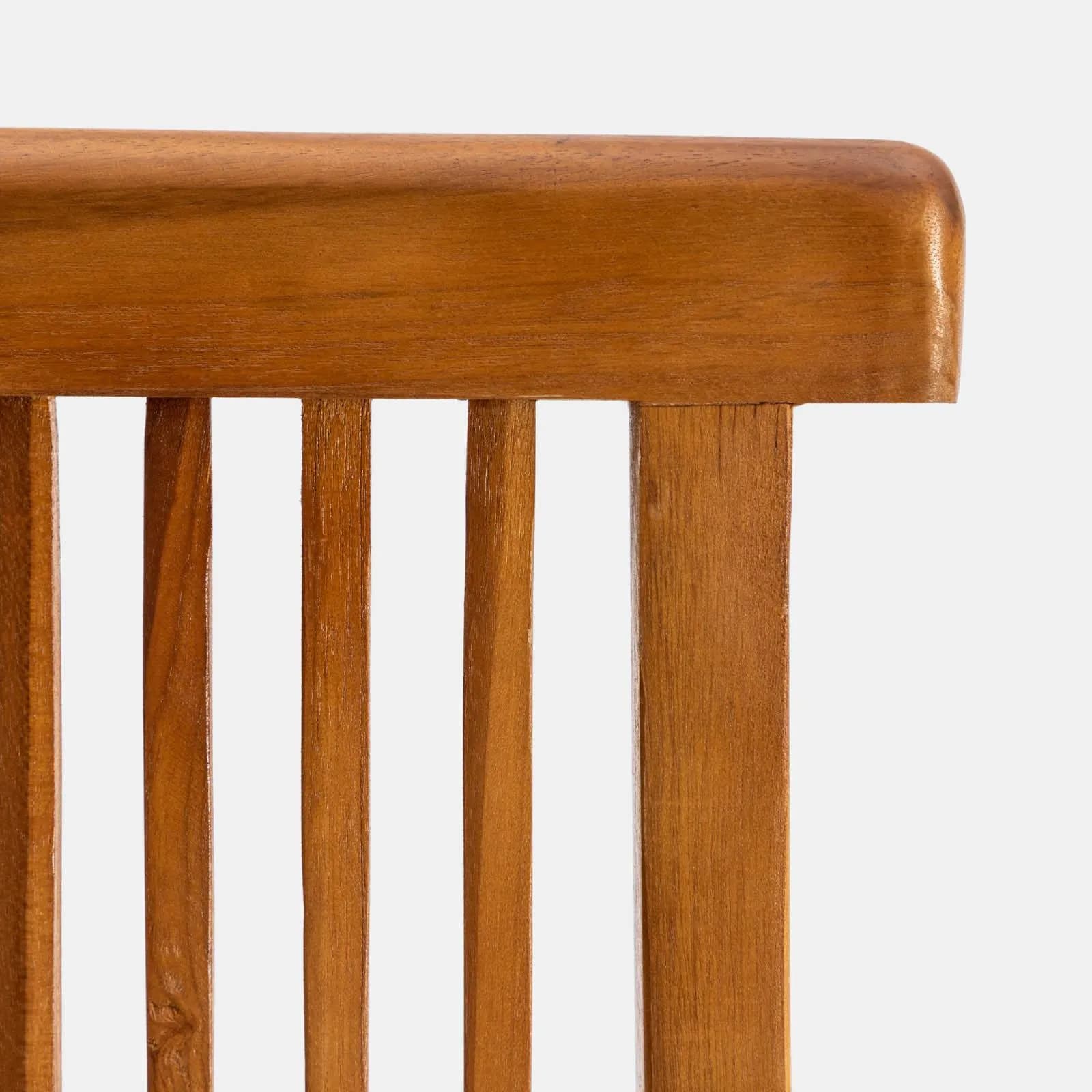 Sedia pieghevole da esterno con braccioli in legno teak - Louis