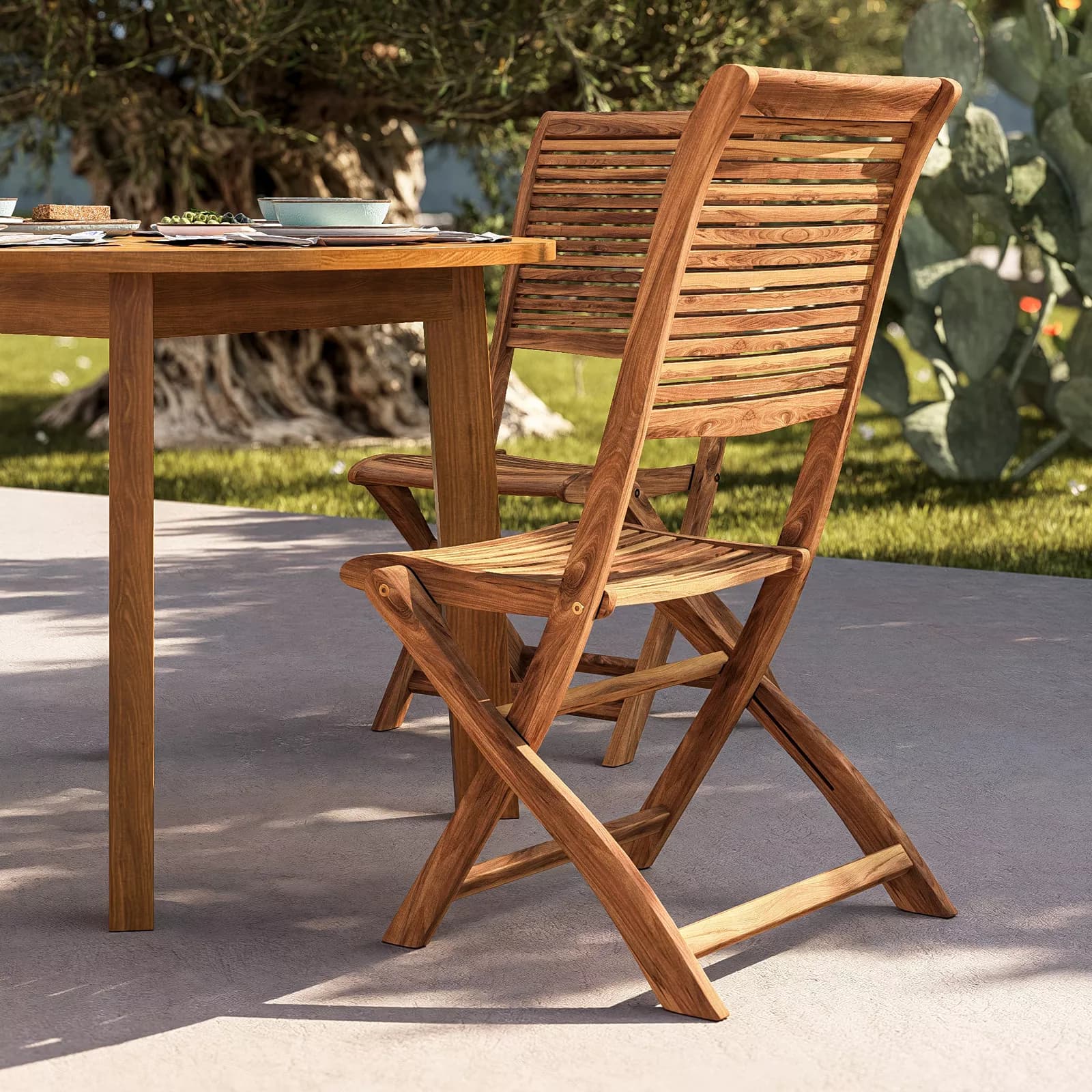 Sedia da giardino pieghevole in legno di acacia - Paja