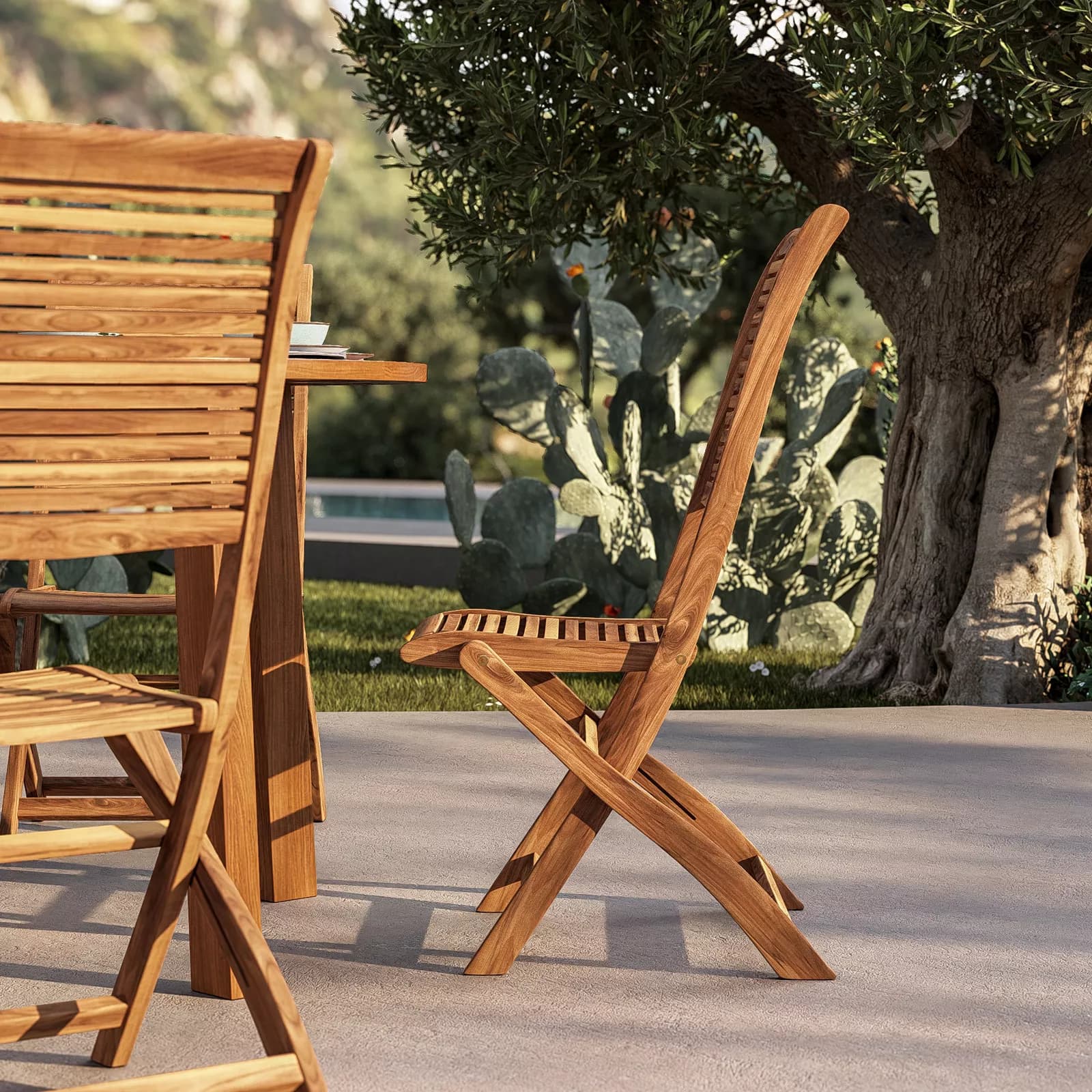 Sedia da giardino pieghevole in legno di acacia - Paja