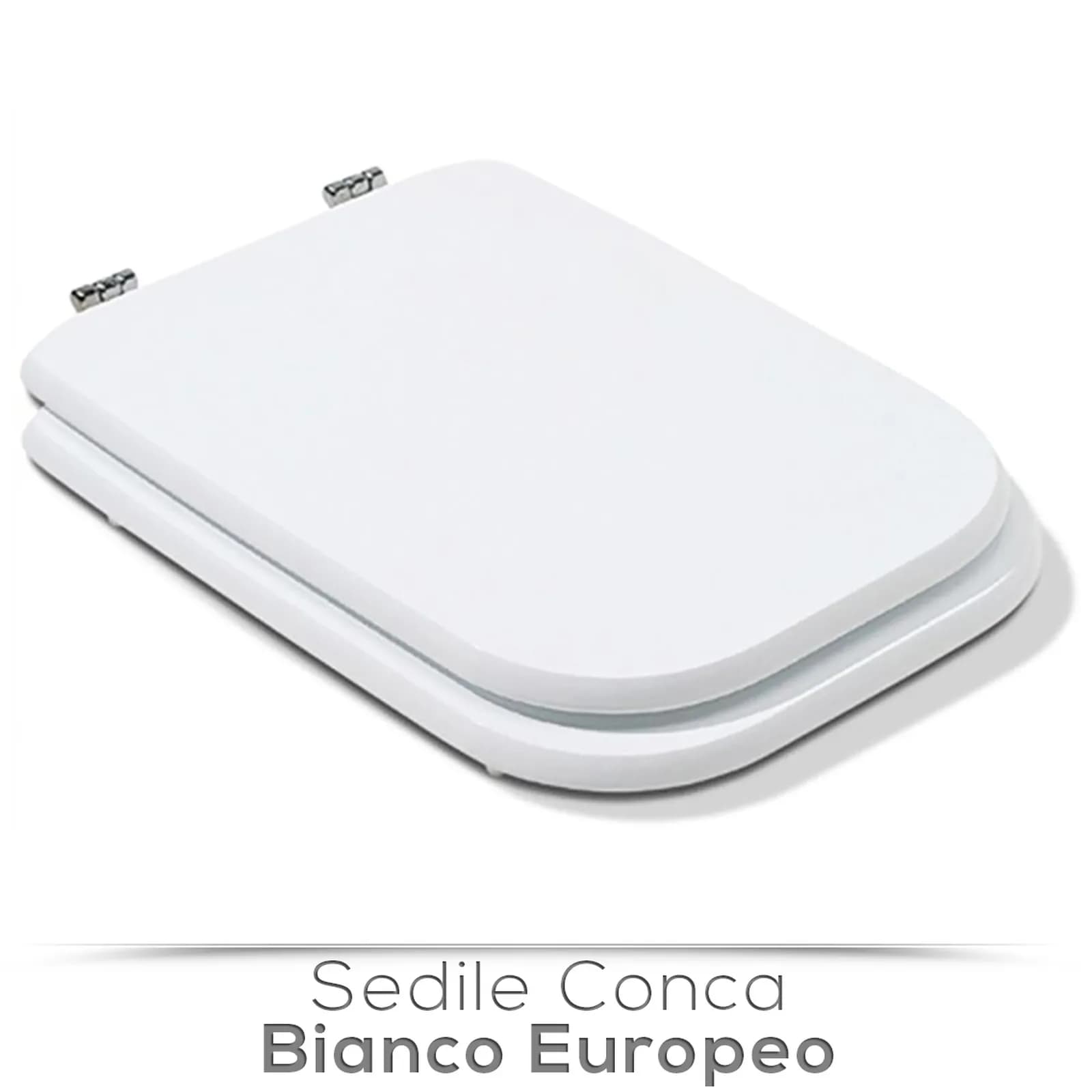 Sedile copriwc in legno bianco europeo compatibile con la serie Conca di Ideal Standard