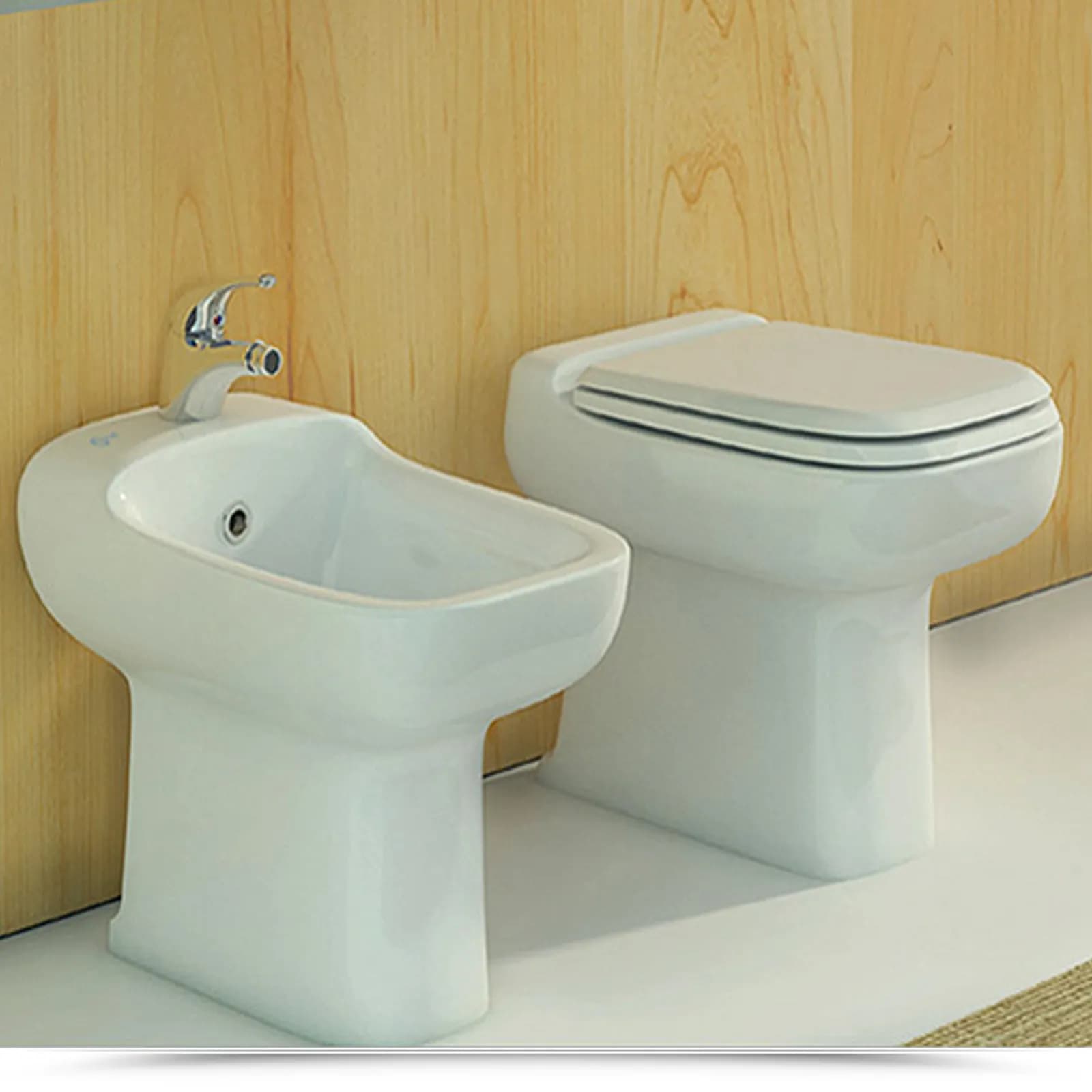 Sedile copriwc in legno bianco europeo compatibile con la serie Conca di Ideal Standard