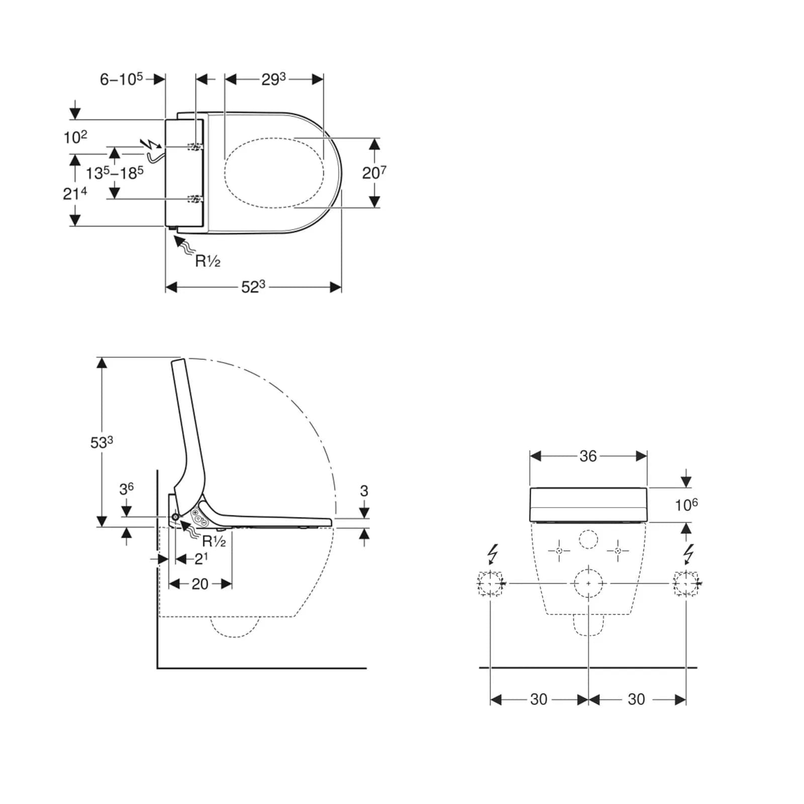 Sedile copriwc multifunzione bianco Serie AquaClean Tuma Classic - Geberit