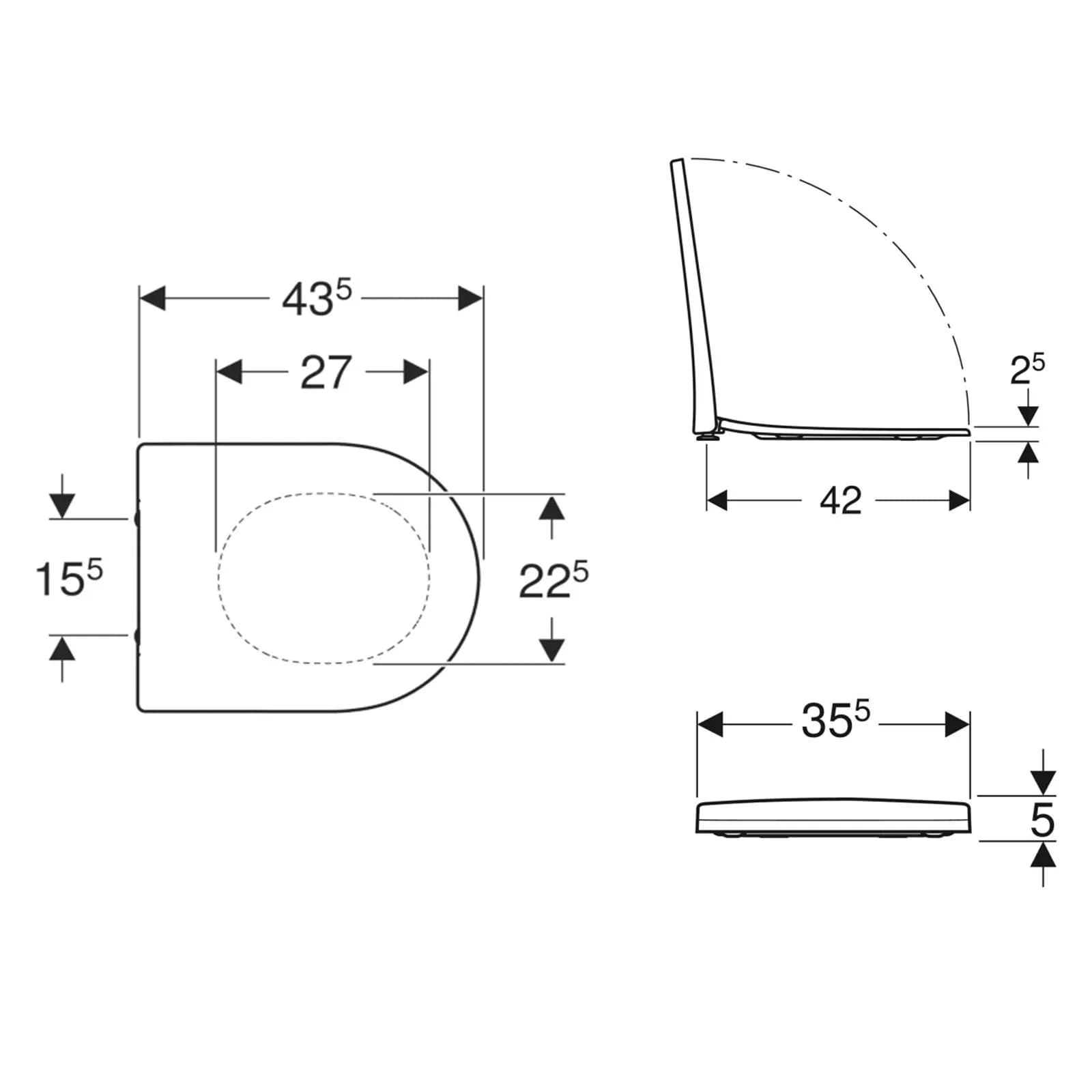 Sedile copriwc Soft Close design slim avvolgente Serie Acanto - Geberit