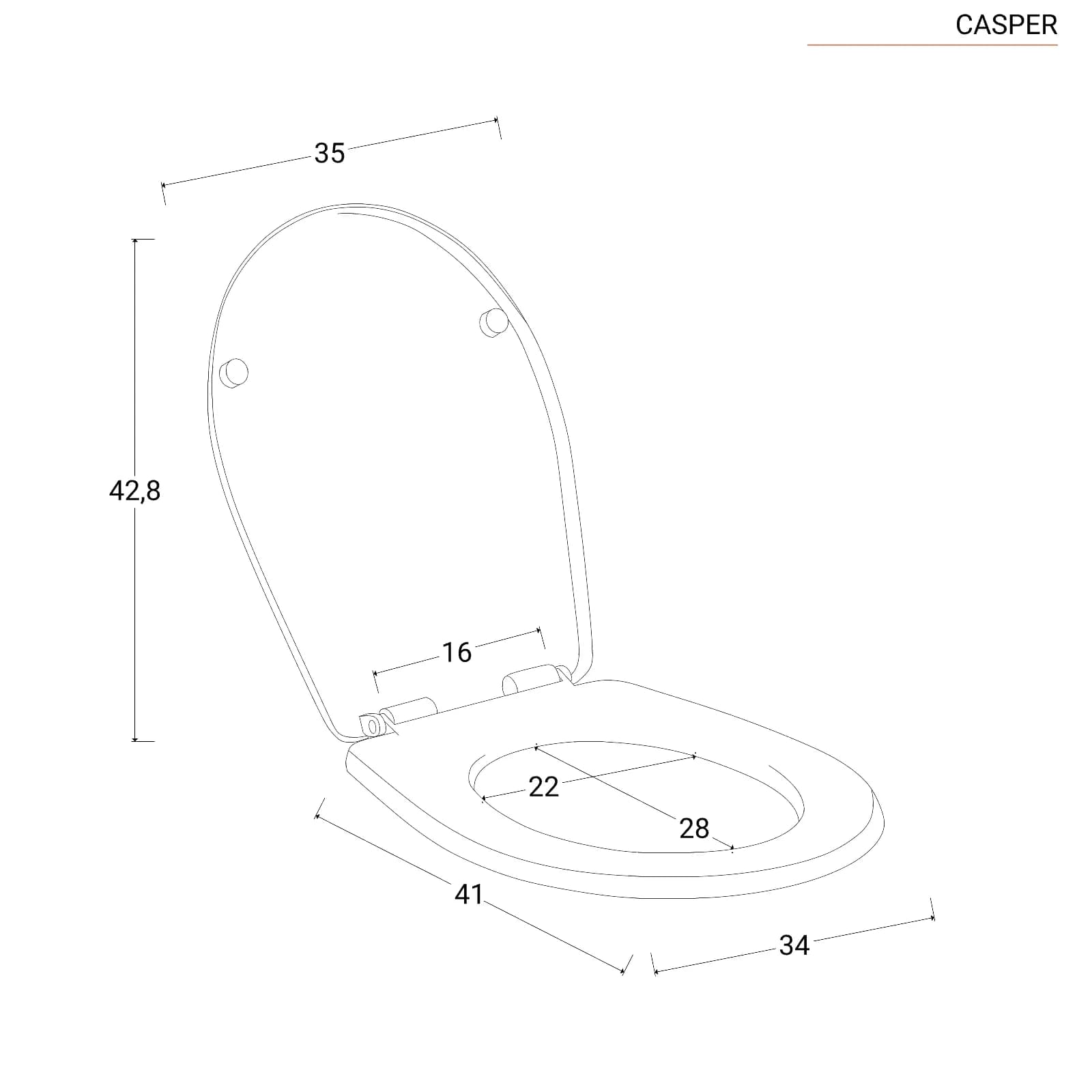 Sedile copriwc SoftClose bianco - Casper