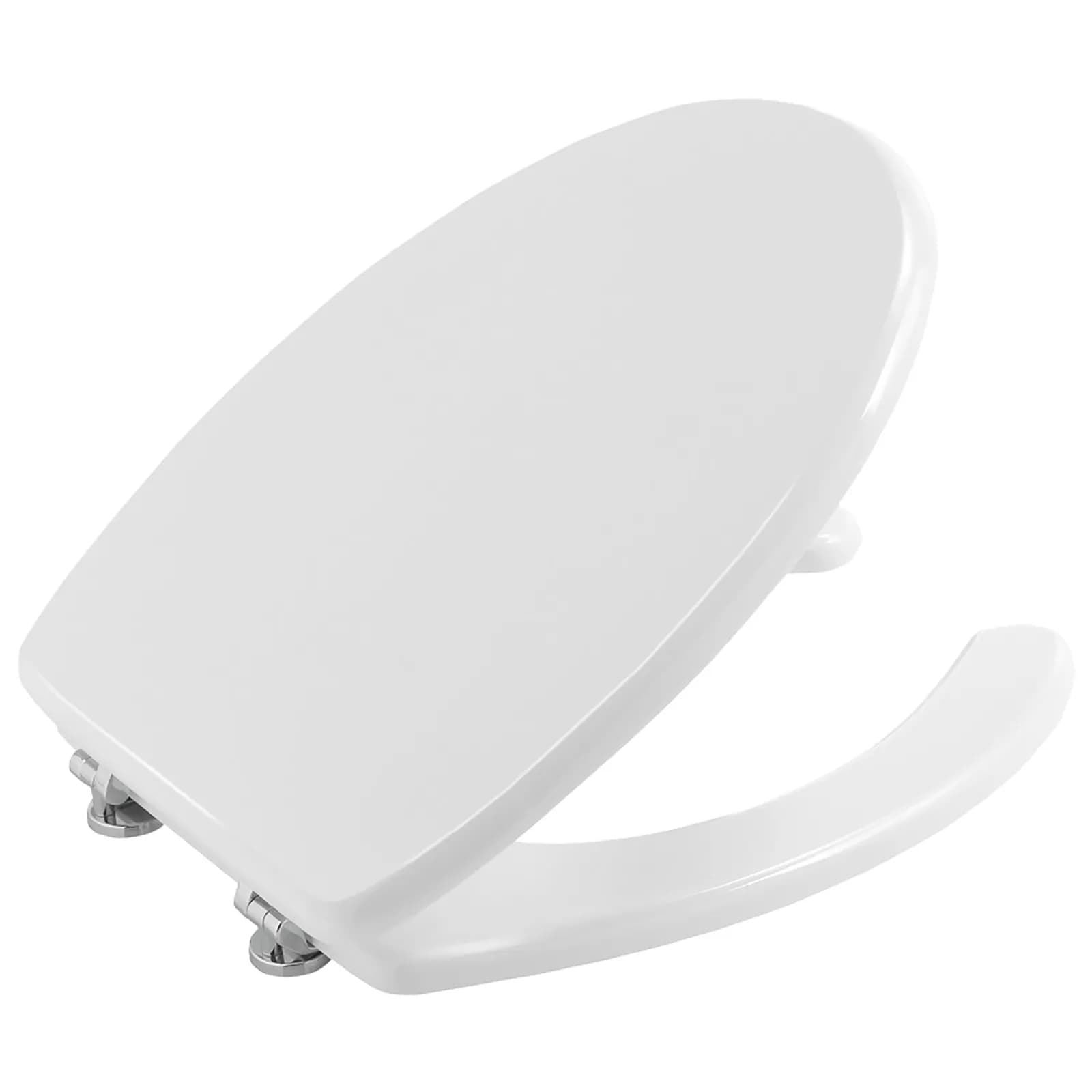 Sedile copriwc universale per bagno accessibile con apertura centrale in legno FSC