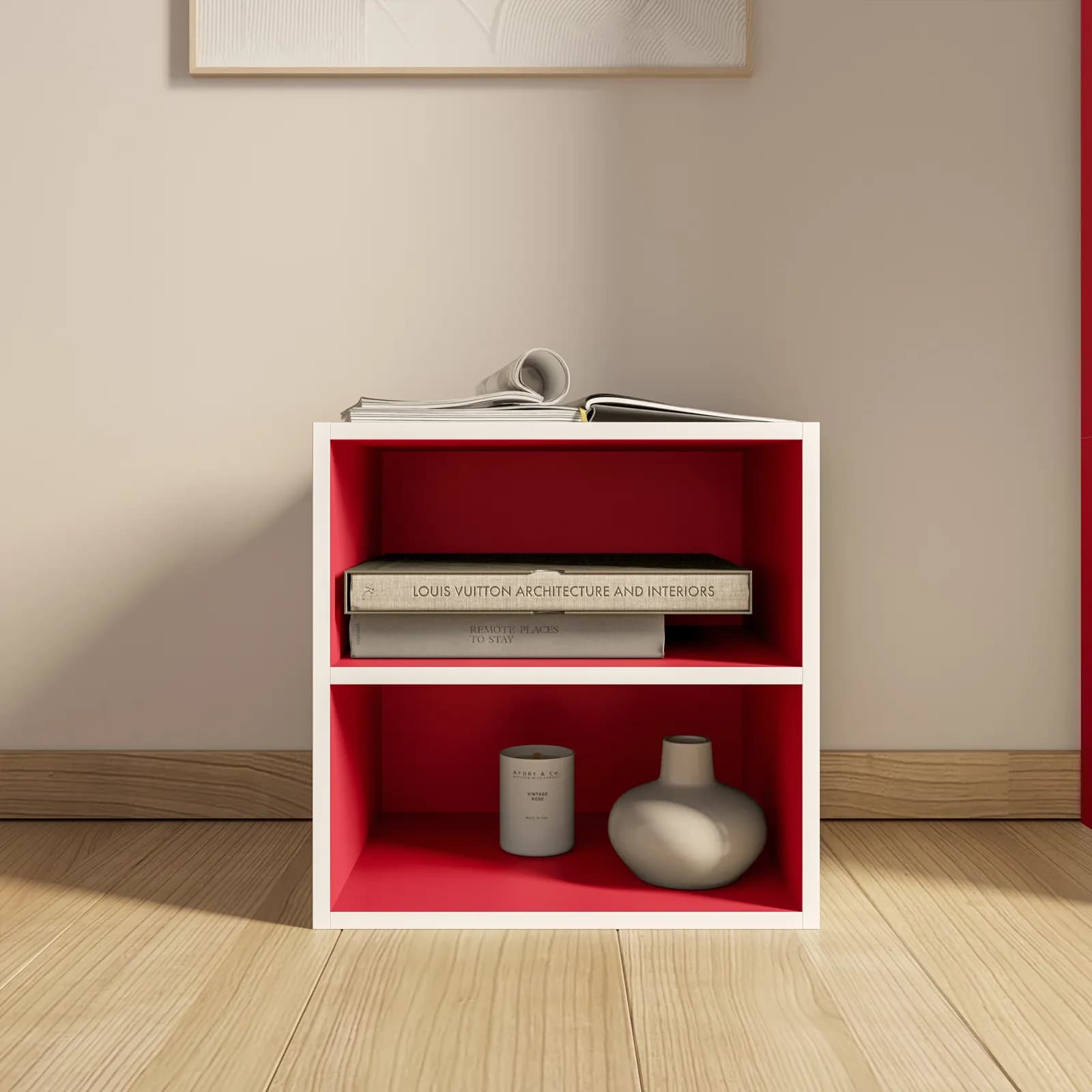 Set 10 cubi modulari multicolor effetto legno con ante e ripiani - Puzzle