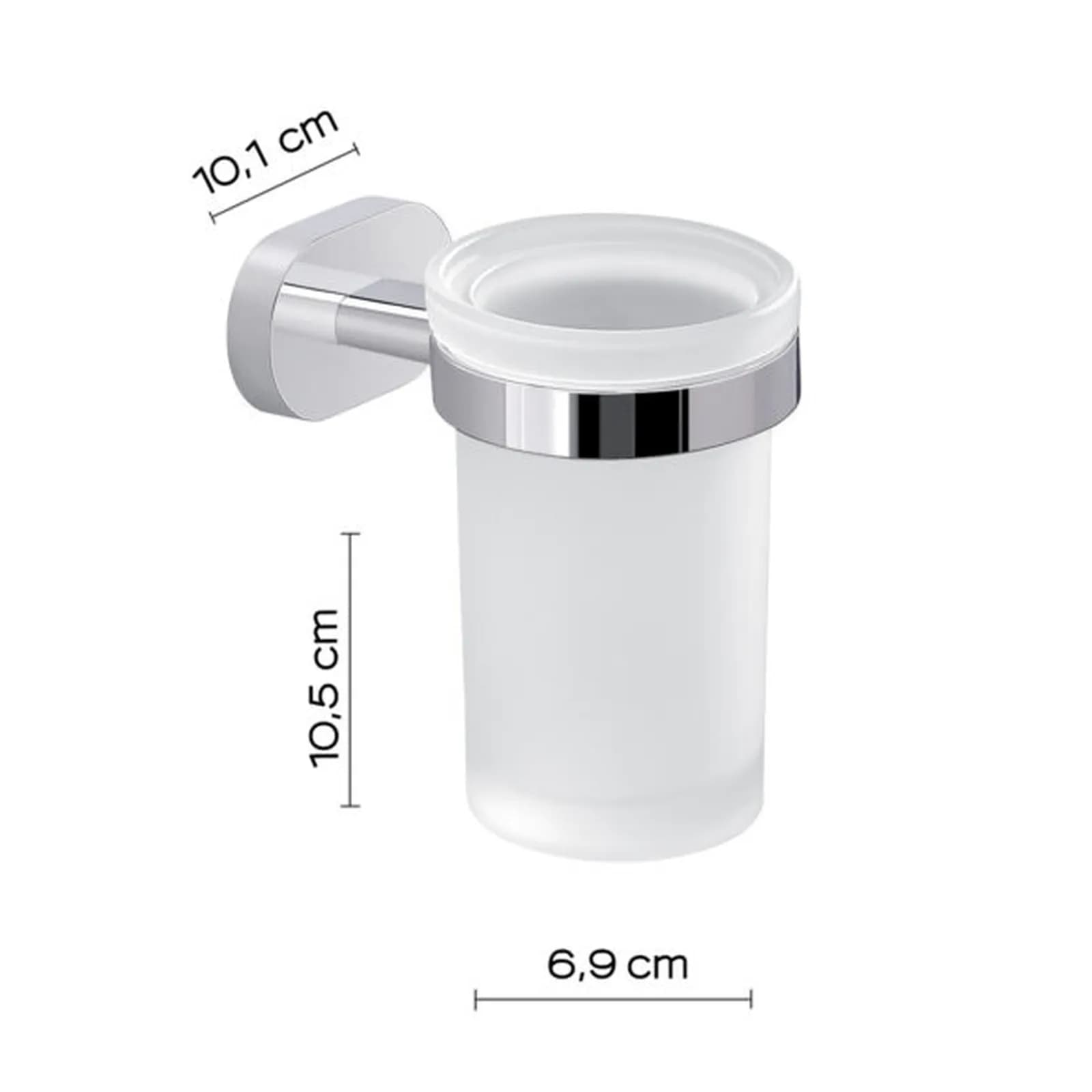 Set 2 accessori a muro in cromall inox e vetro - Bernina di Gedy