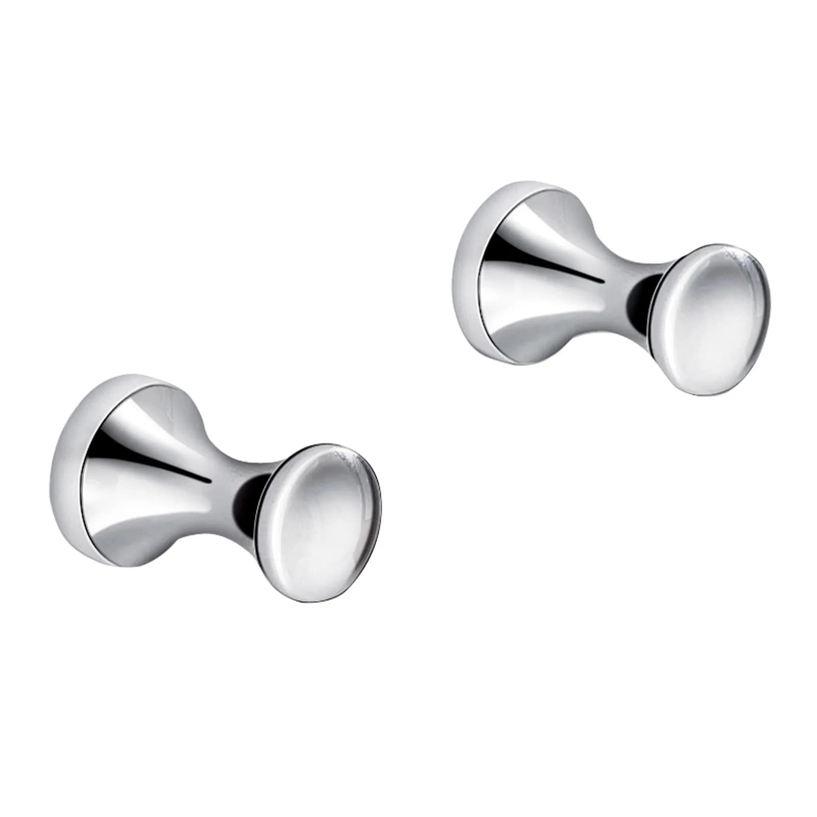 Set 2 appendiabiti da muro in ottone cromato per casa o strutture ricettive