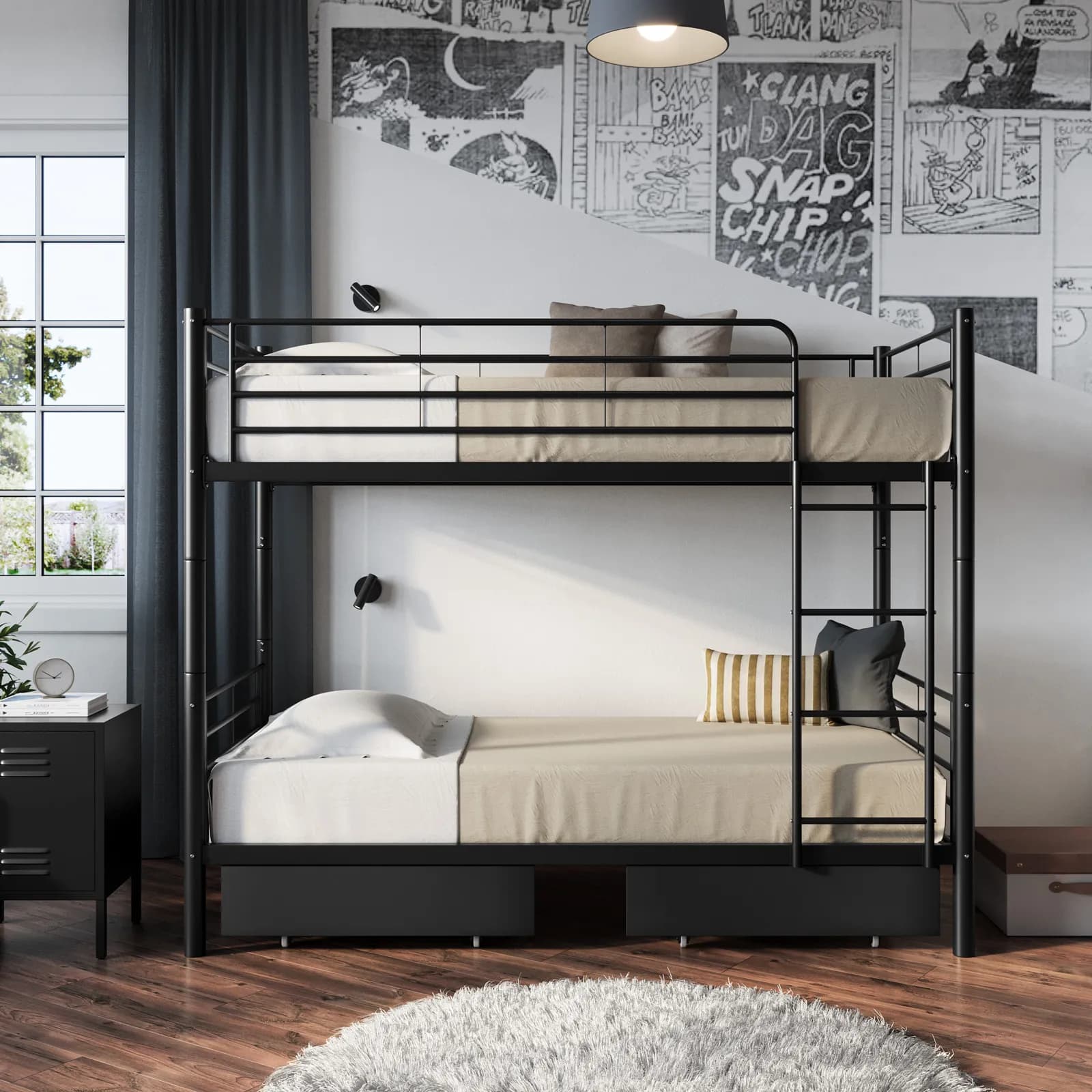 Set 2 cassettoni 75x55 cm compatibili con letto a castello Jenson