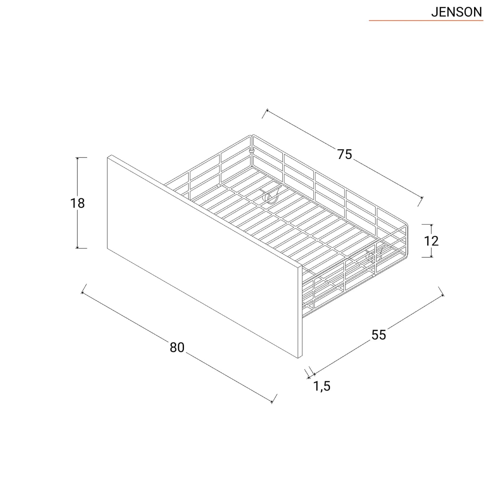 Set 2 cassettoni 75x55 cm compatibili con letto a castello Jenson