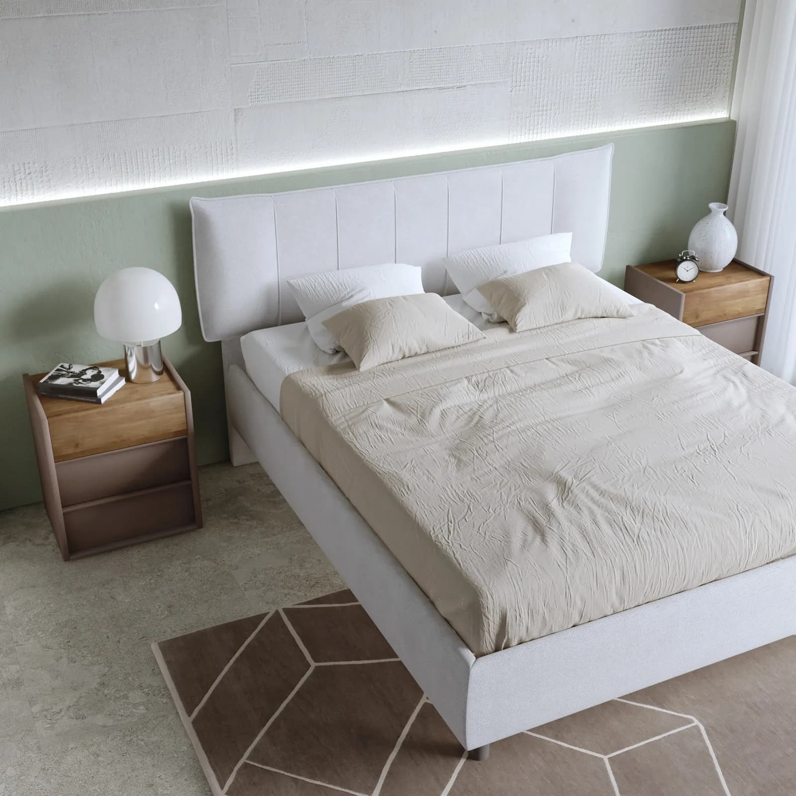 Set 2 comodini 51x57h cm con 3 cassetti soft close bronzo e mercure - Eldon