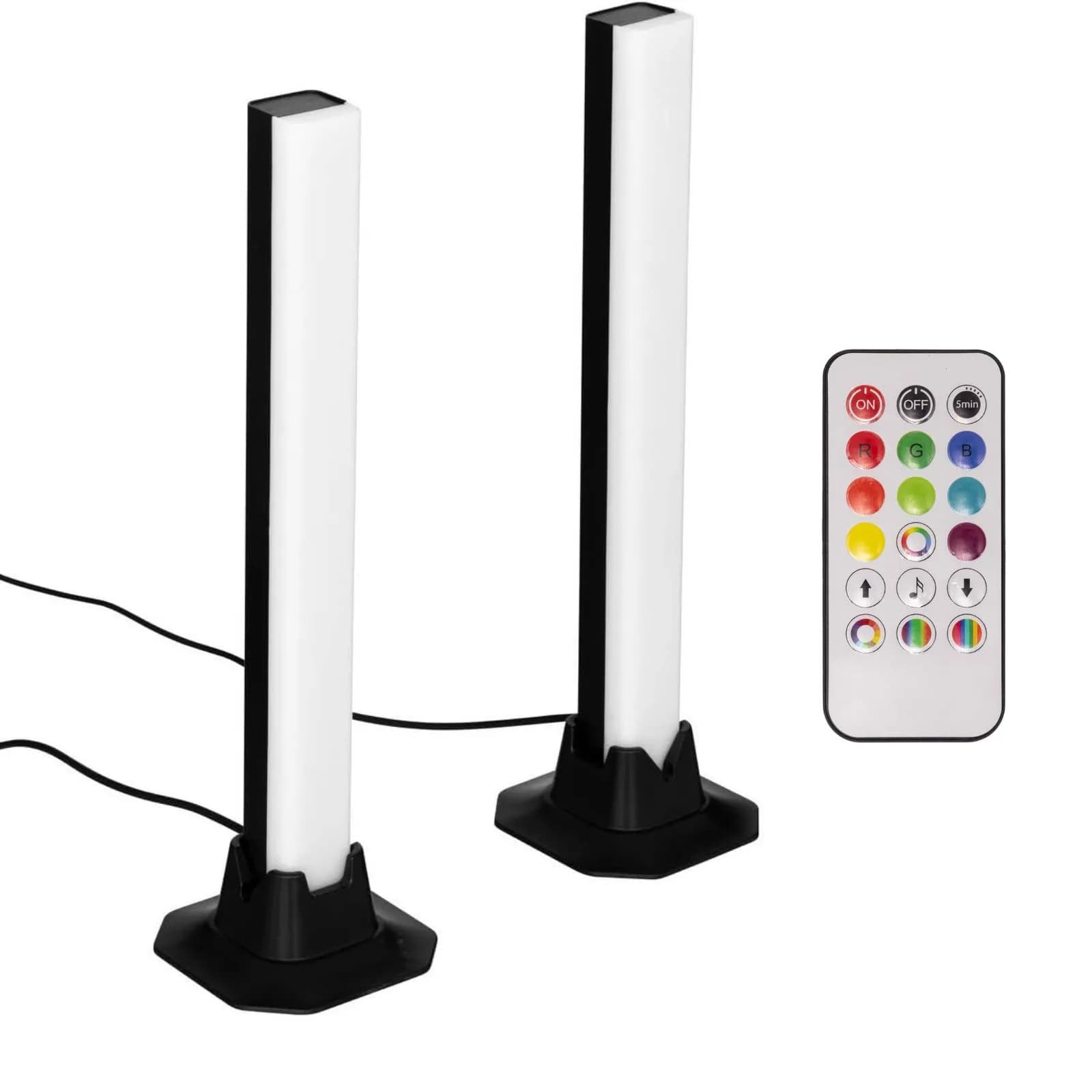 Set 2 lampade barre LED 33h cm reattive al suono luce multicolore