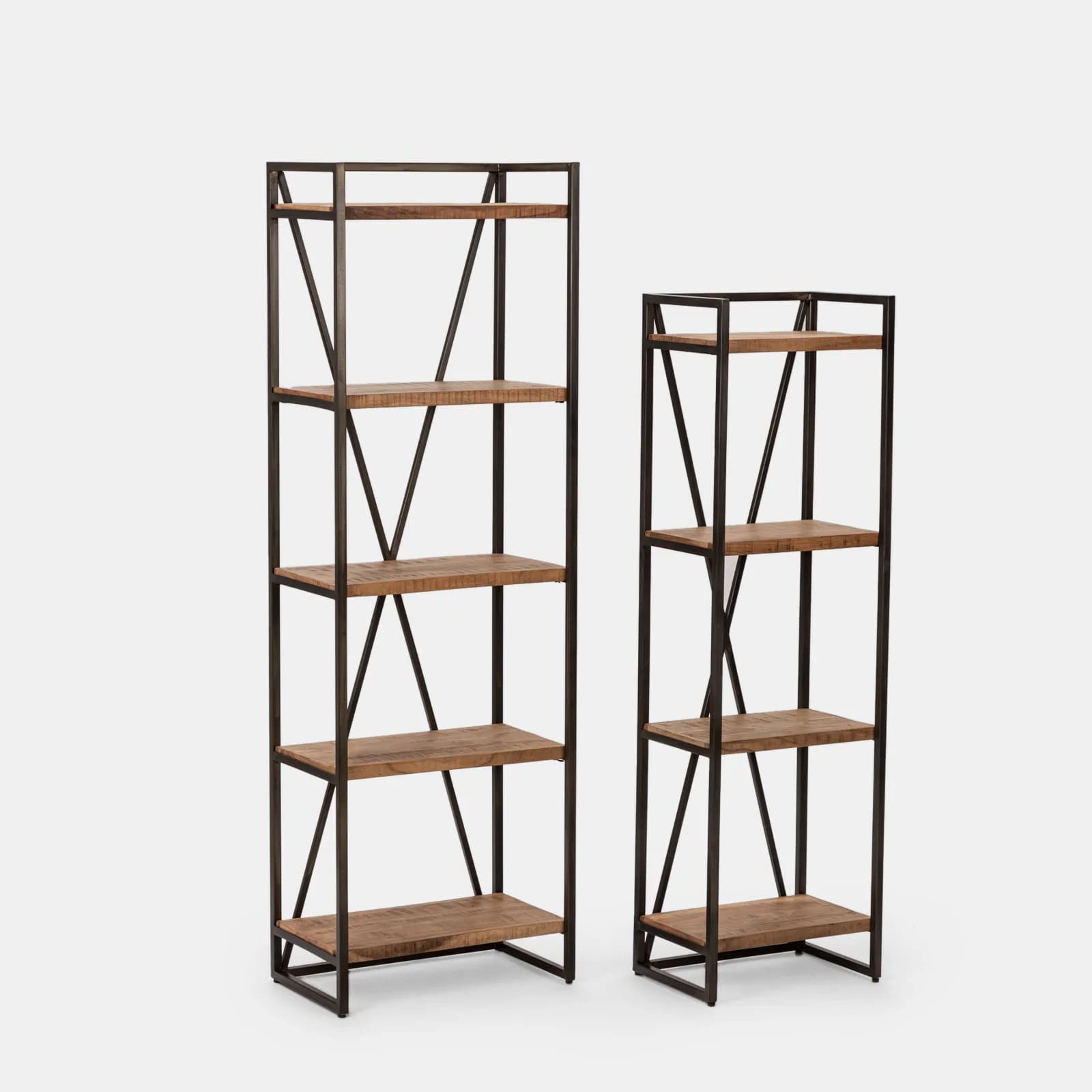 Set 2 librerie in legno di acacia e metallo - Freia Acacia