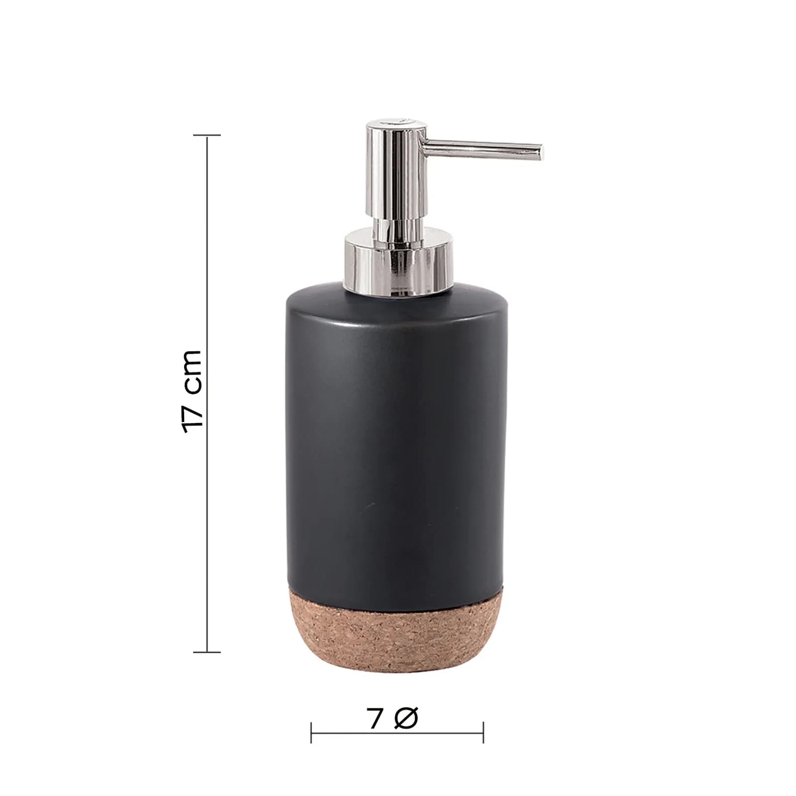 Set 2 accessori da appoggio in ceramica nero e sughero - Ilary di Gedy