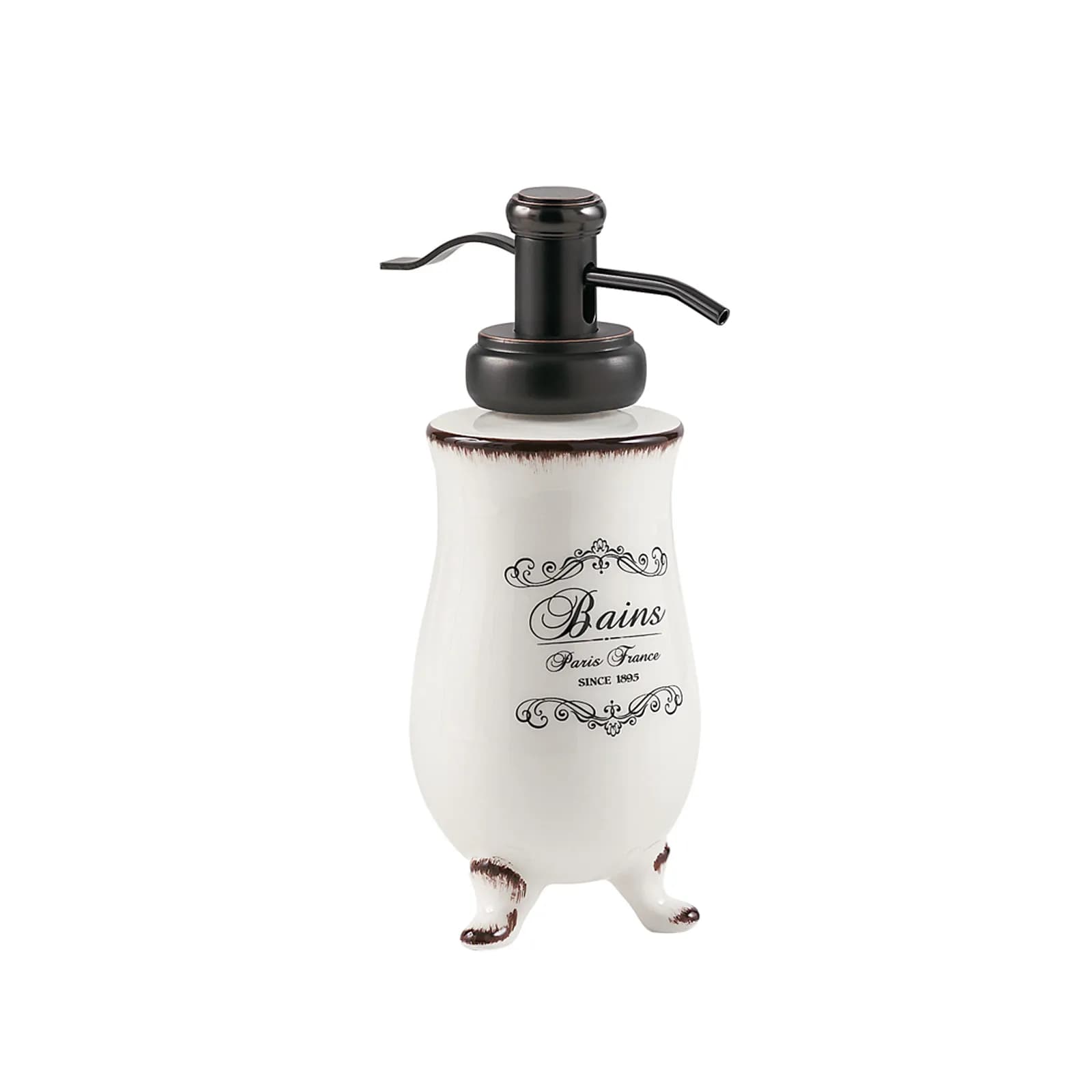 Set portaspazzolino e dosasapone in ceramica bianco - Amelie di Gedy