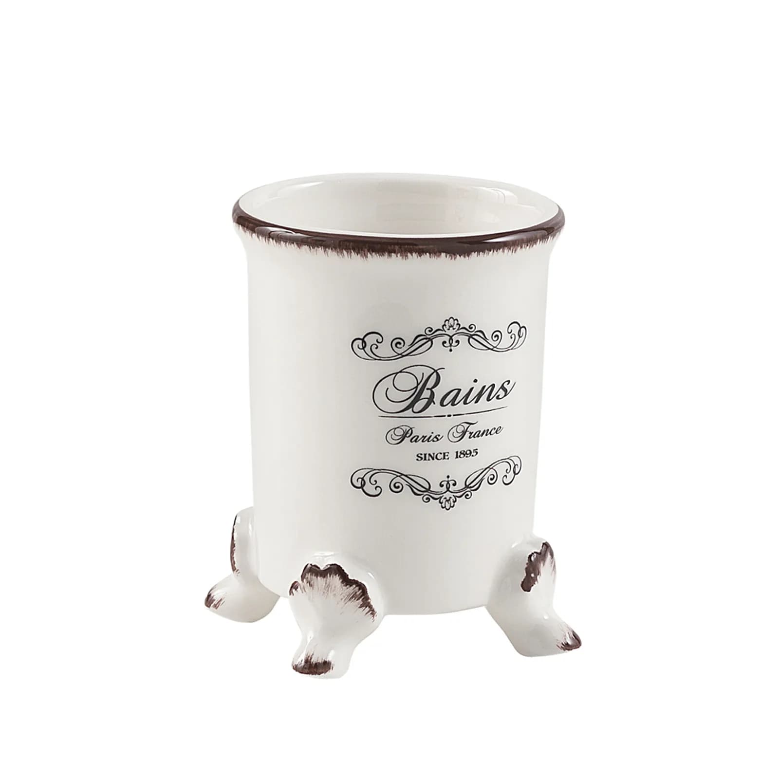 Set portaspazzolino e dosasapone in ceramica bianco - Amelie di Gedy