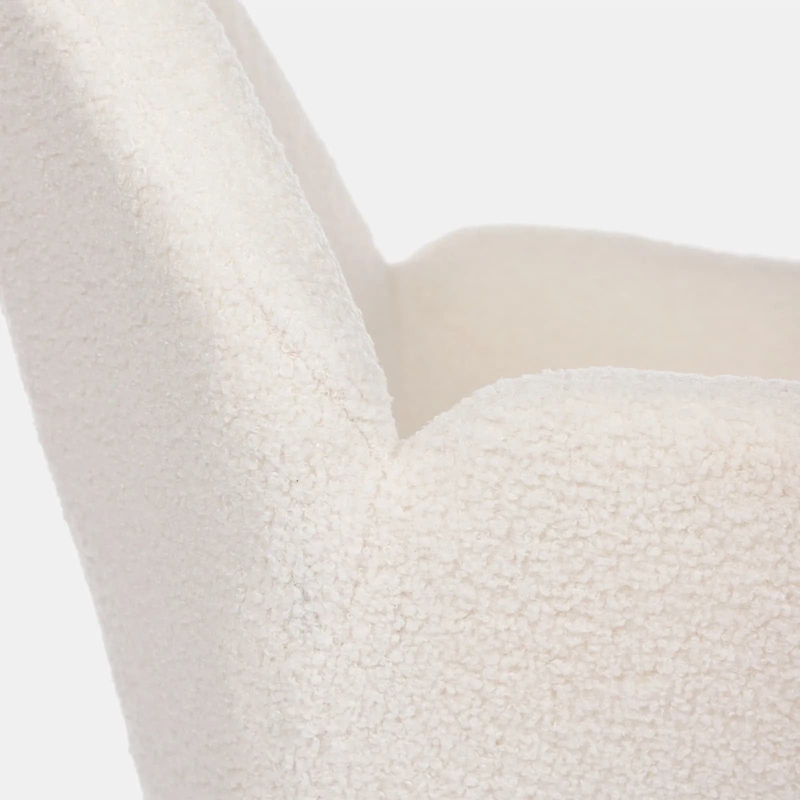 Set 2 poltrone in tessuto teddy bianco con gambe nere - Winnie