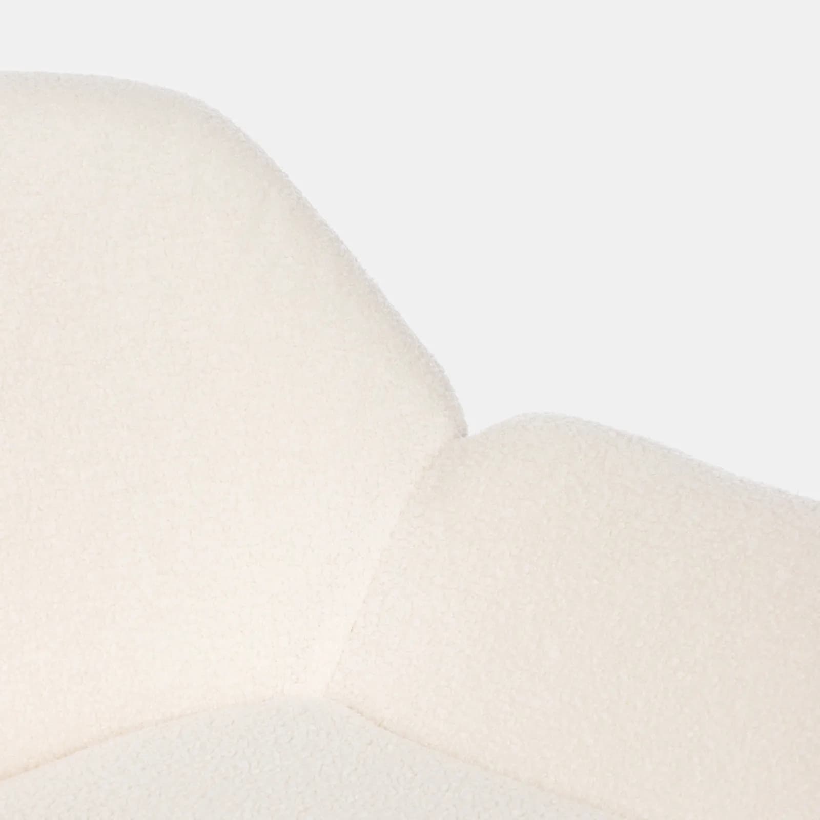 Set 2 poltrone in tessuto teddy bianco con gambe nere - Winnie