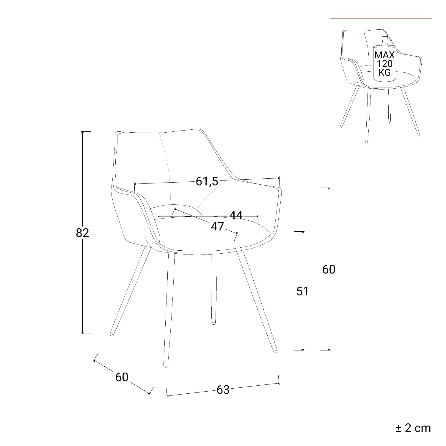 Set 2 poltrone in tessuto verde scuro con gambe nere - Talia