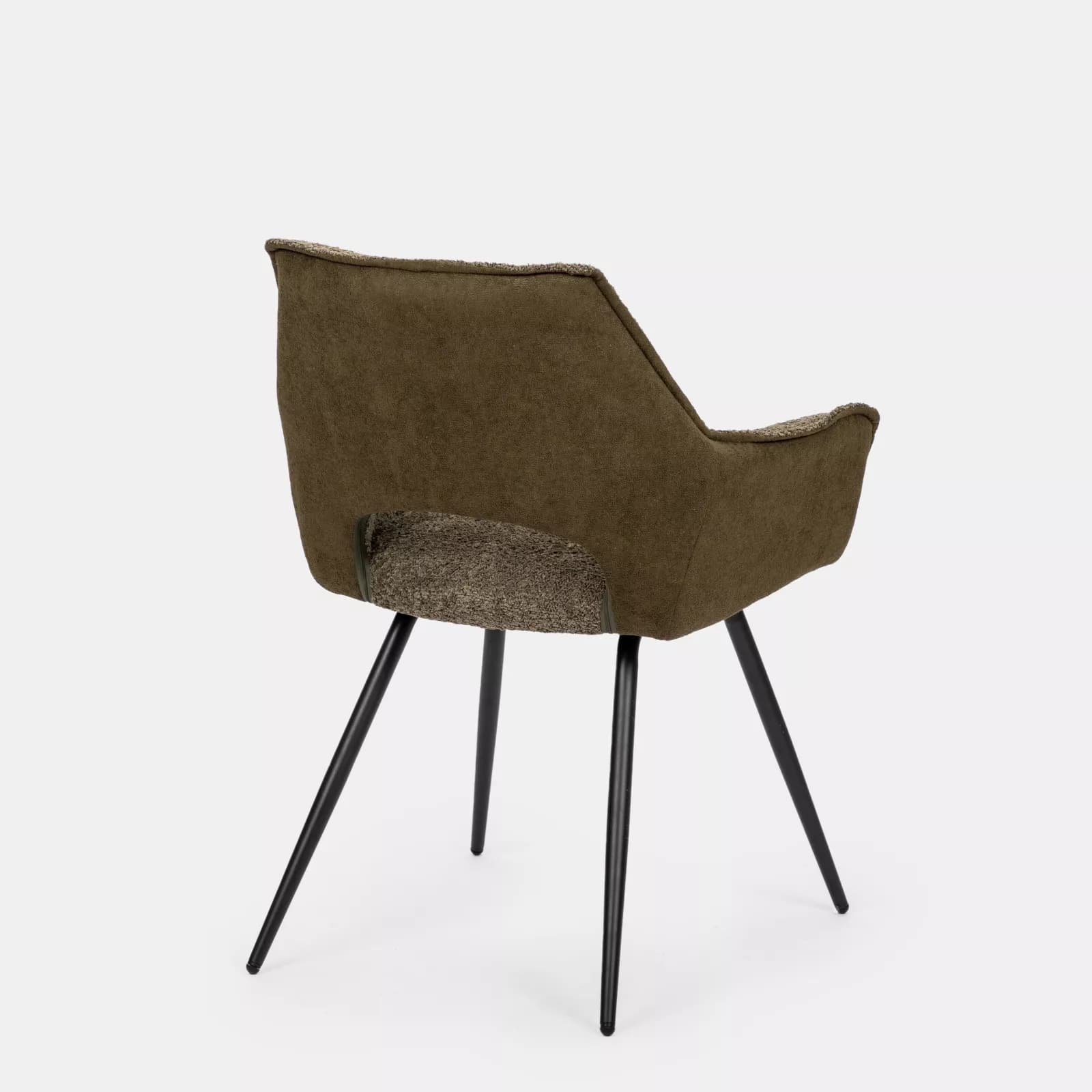 Set 2 poltrone in tessuto verde scuro con gambe nere - Talia