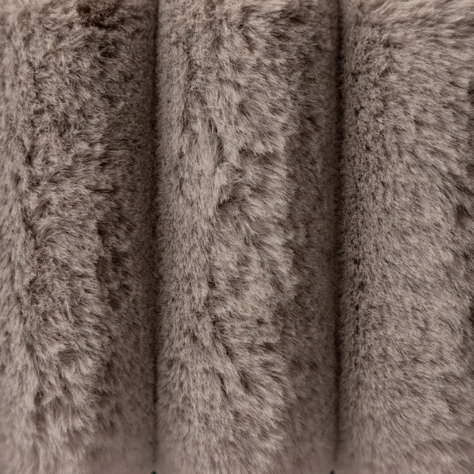 Set 2 poltrone tessuto peluche a coste grigio con gambe in metallo nero - Xhante