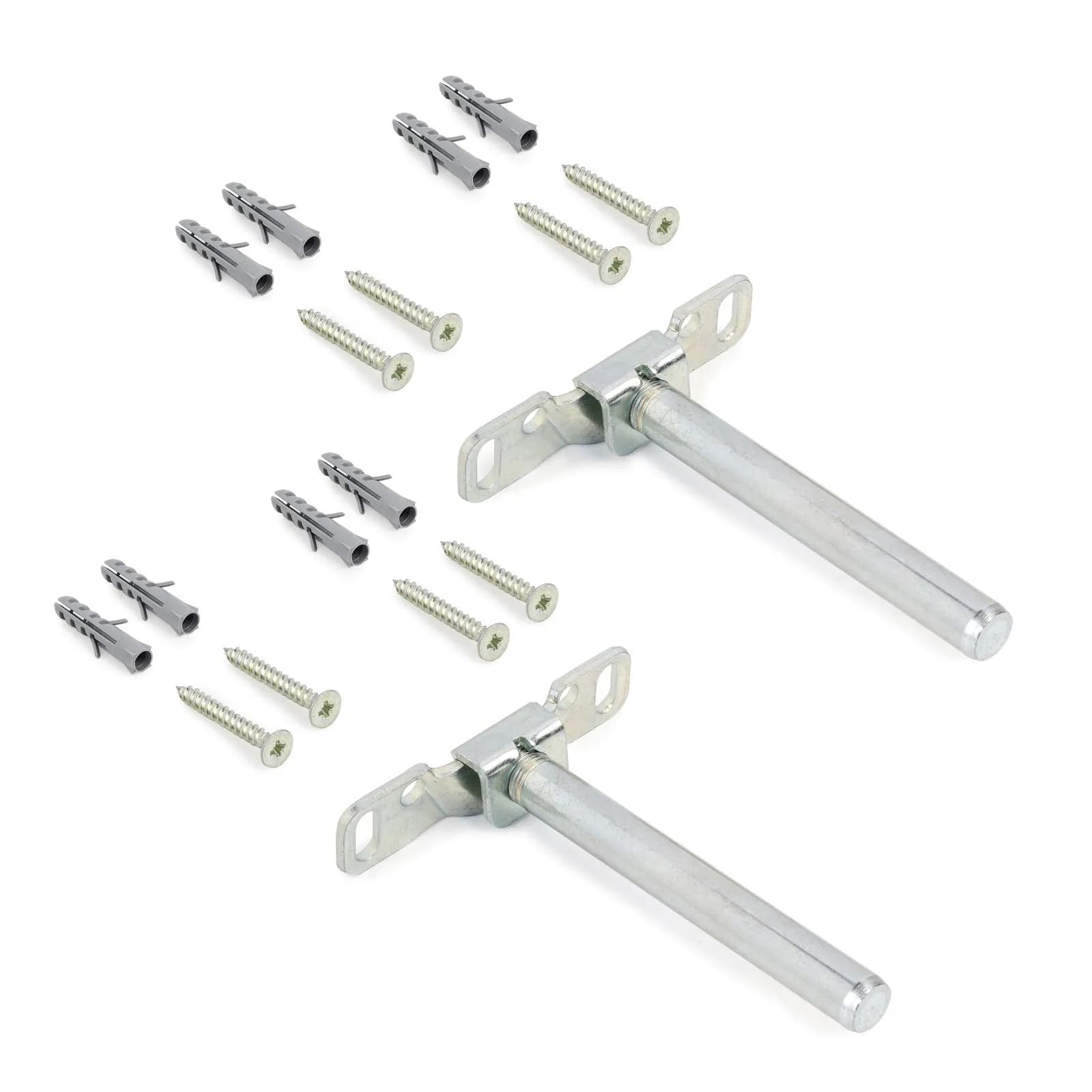 Set 2 reggimensola a scomparsa per mensole con spessore minimo 2,5 cm in acciaio zincato bianco