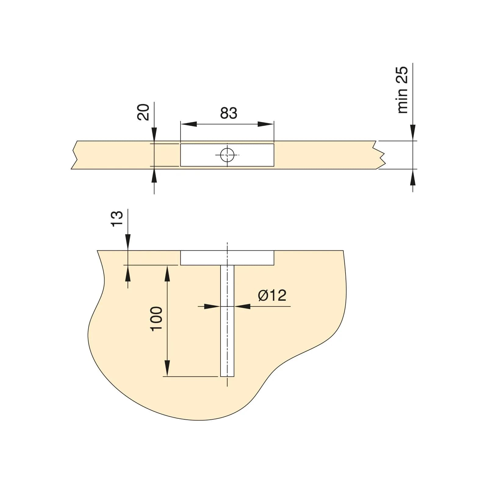 Set 2 reggimensola a scomparsa per mensole con spessore minimo 2,5 cm in acciaio zincato bianco
