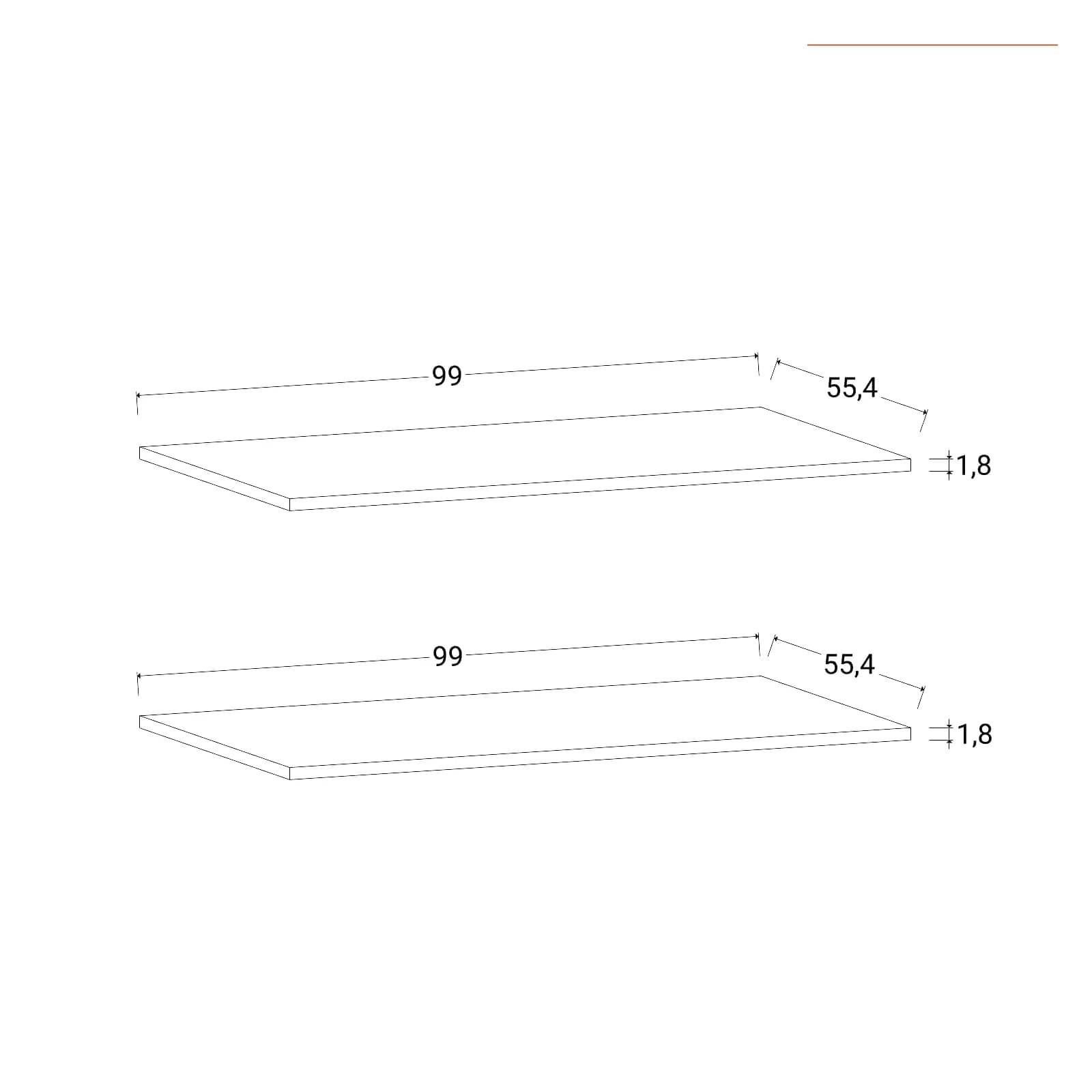 Set 2 ripiani effetto tessuto per armadio da 203 cm - Alen