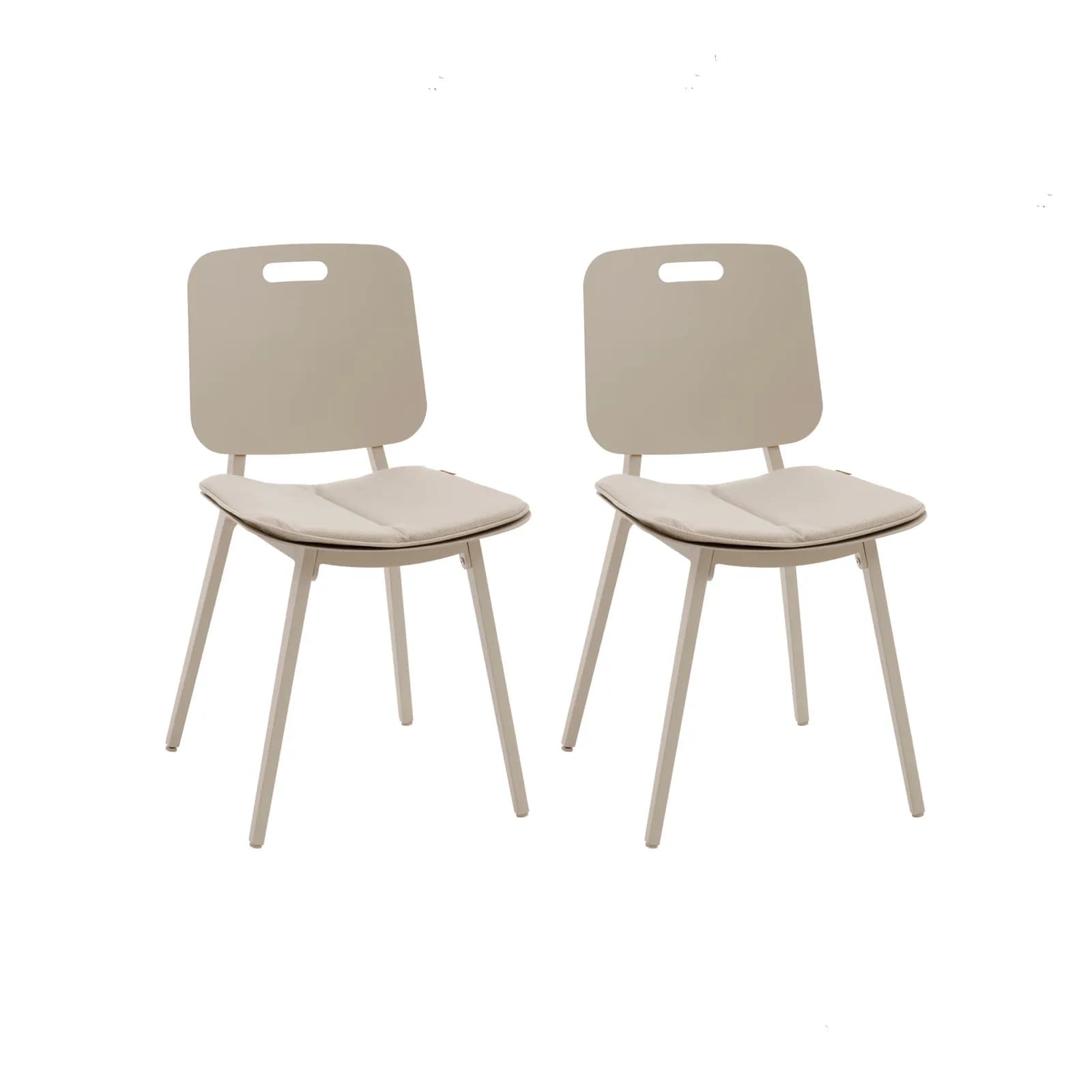 Sedia da giardino in alluminio crema con cuscino - Dyeg