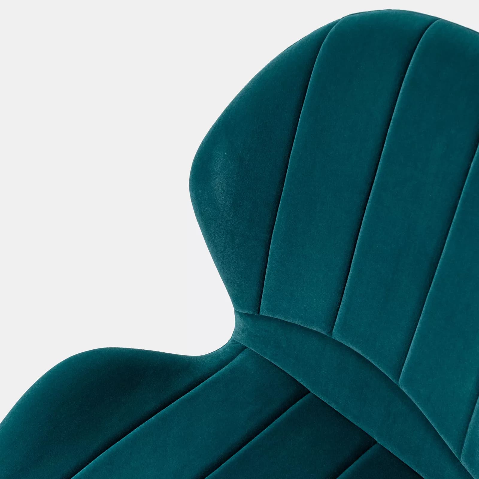 Set 2 sedie in velluto blu petrolio con gambe in metallo nero - Beatrix